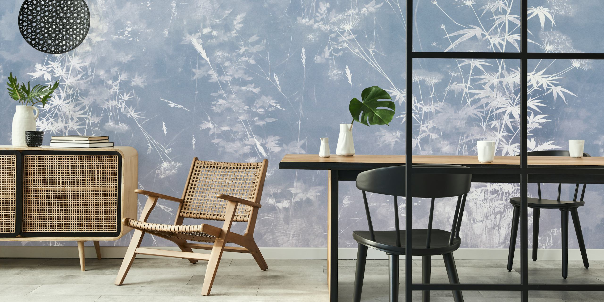 Whispering Bamboo Mist behang in een kamer