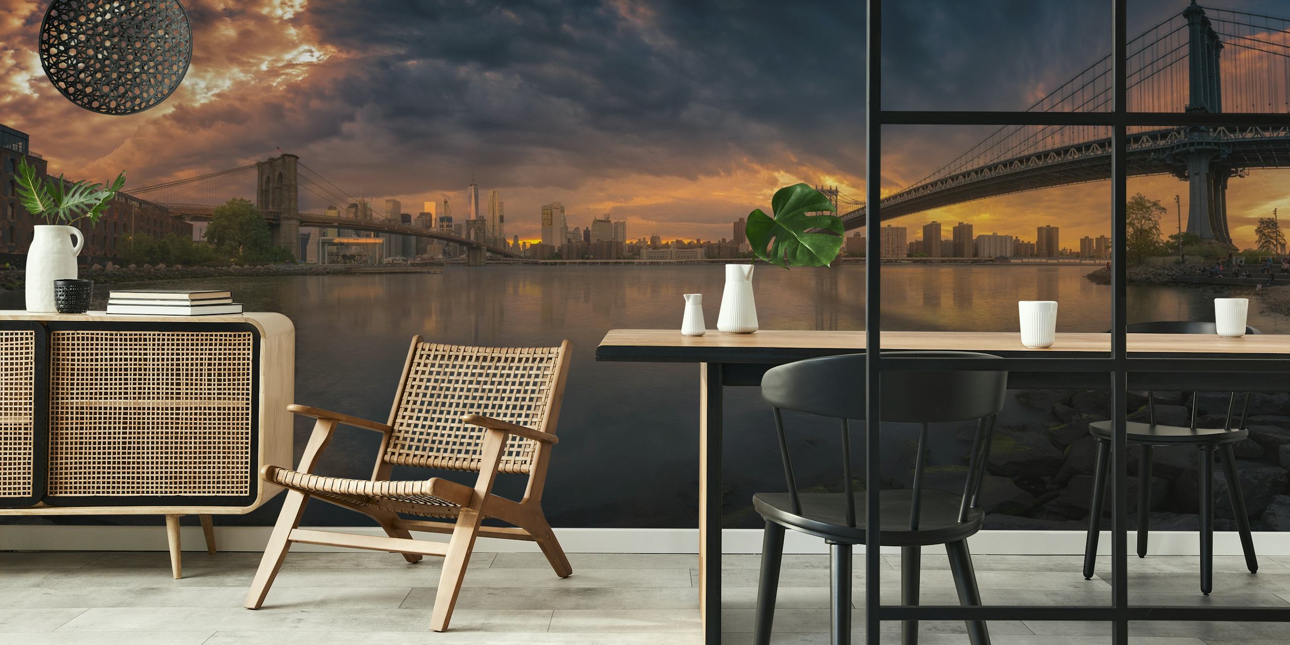 Between bridges tapeta w stylowym pokoju