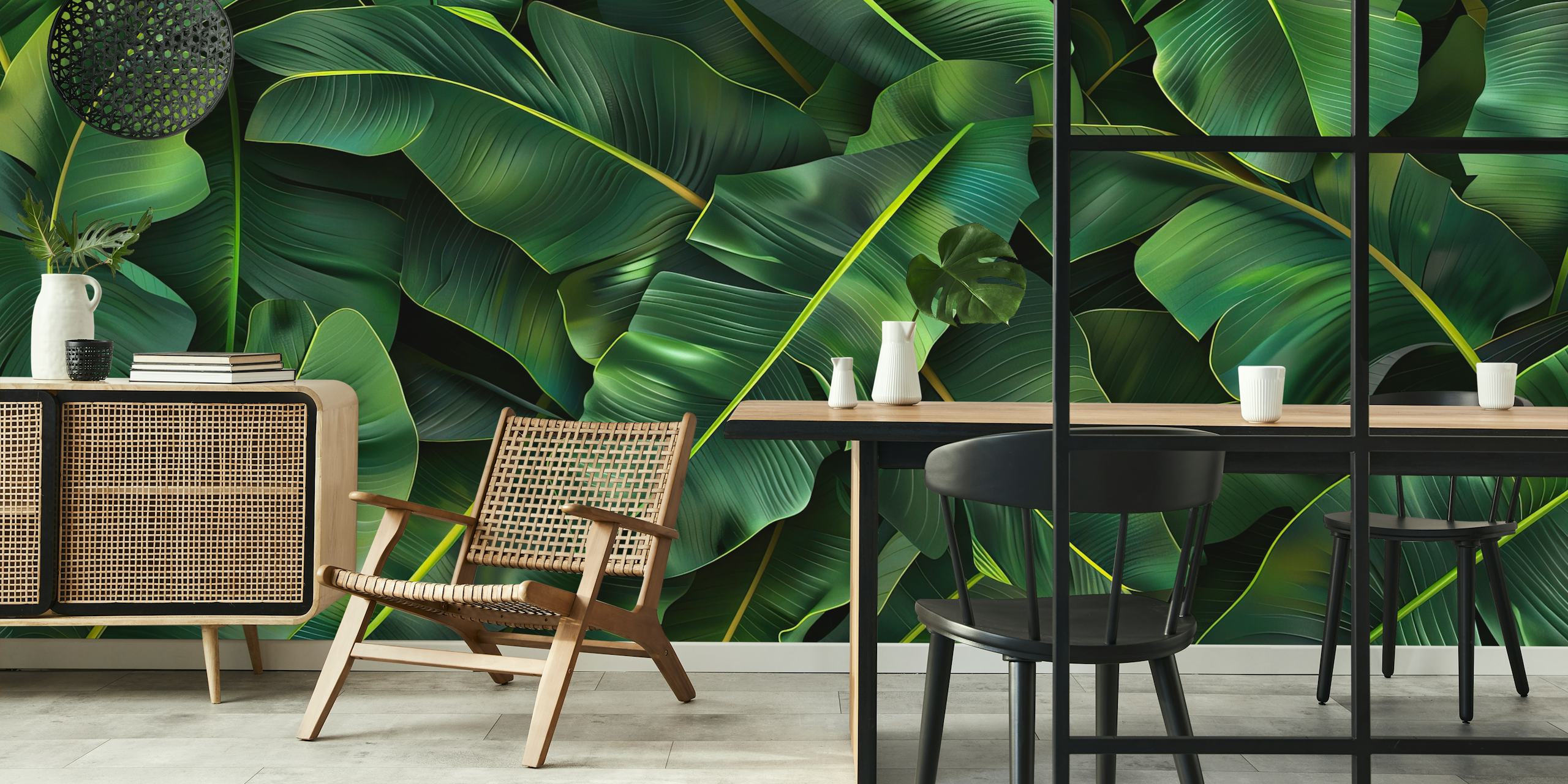 Design de papel de parede Leafy Jungle Haven