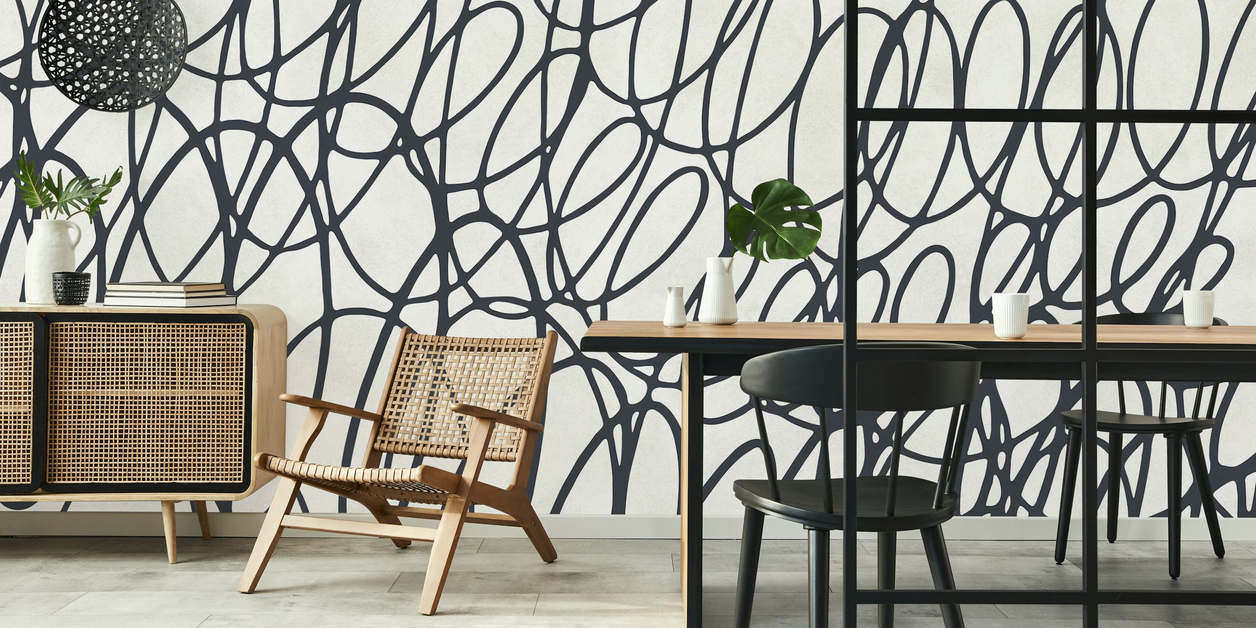 Diseño de papel pintado Abstract Scribble Delight