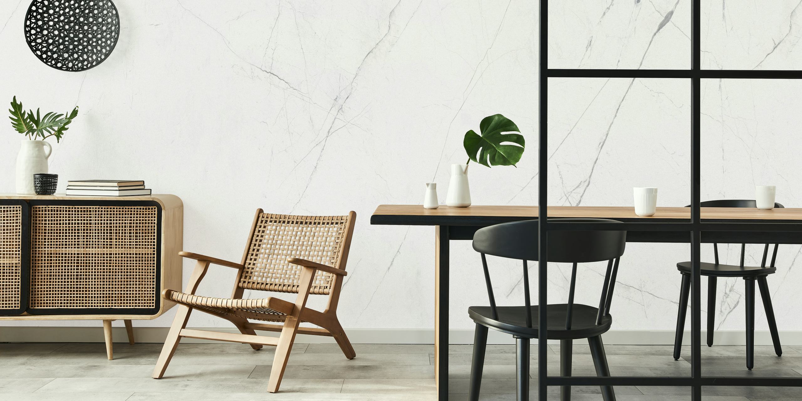 Carta da parati Classic Marble Veins in una stanza