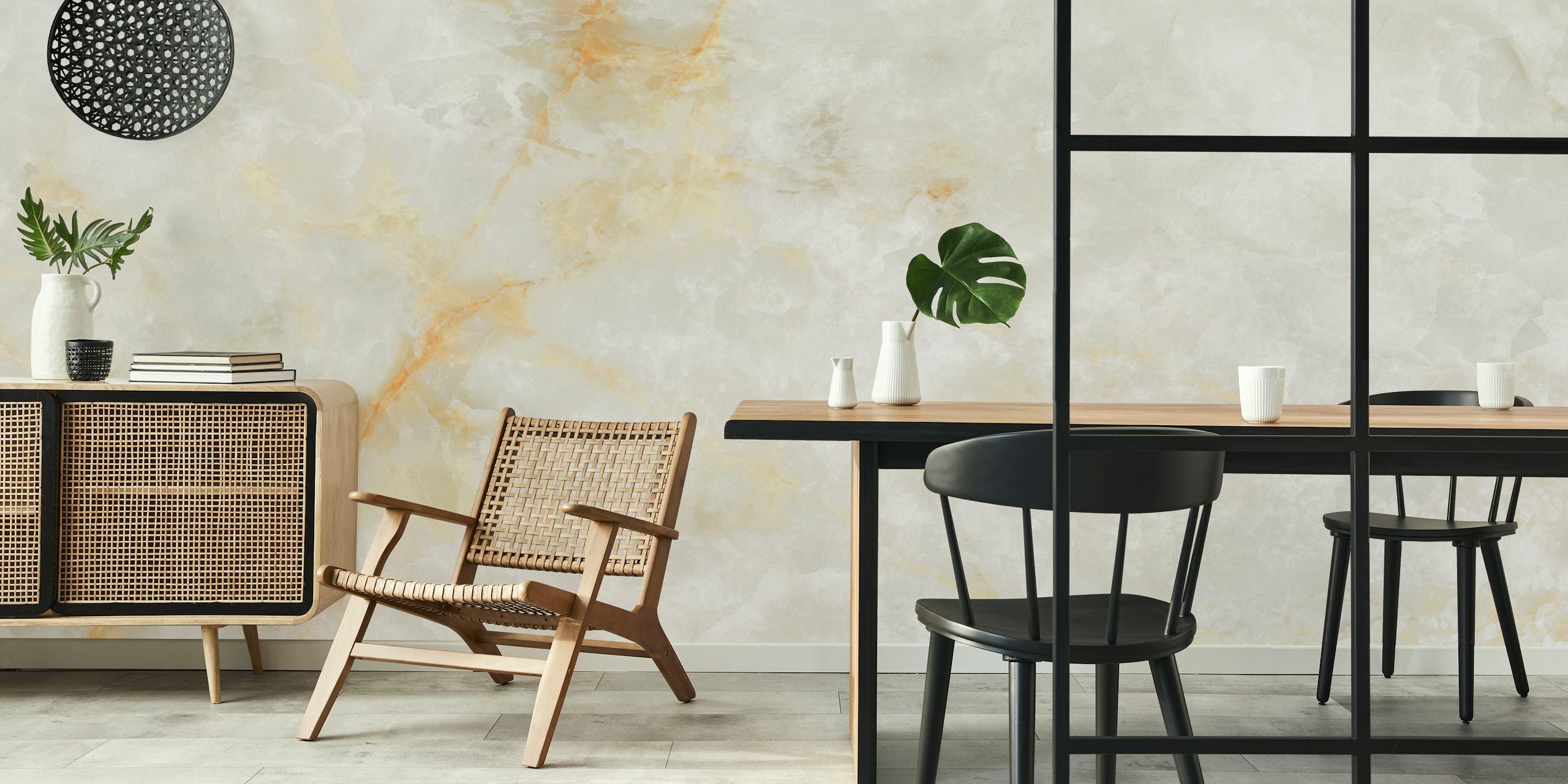 Ice White Onyx tapet i et rom