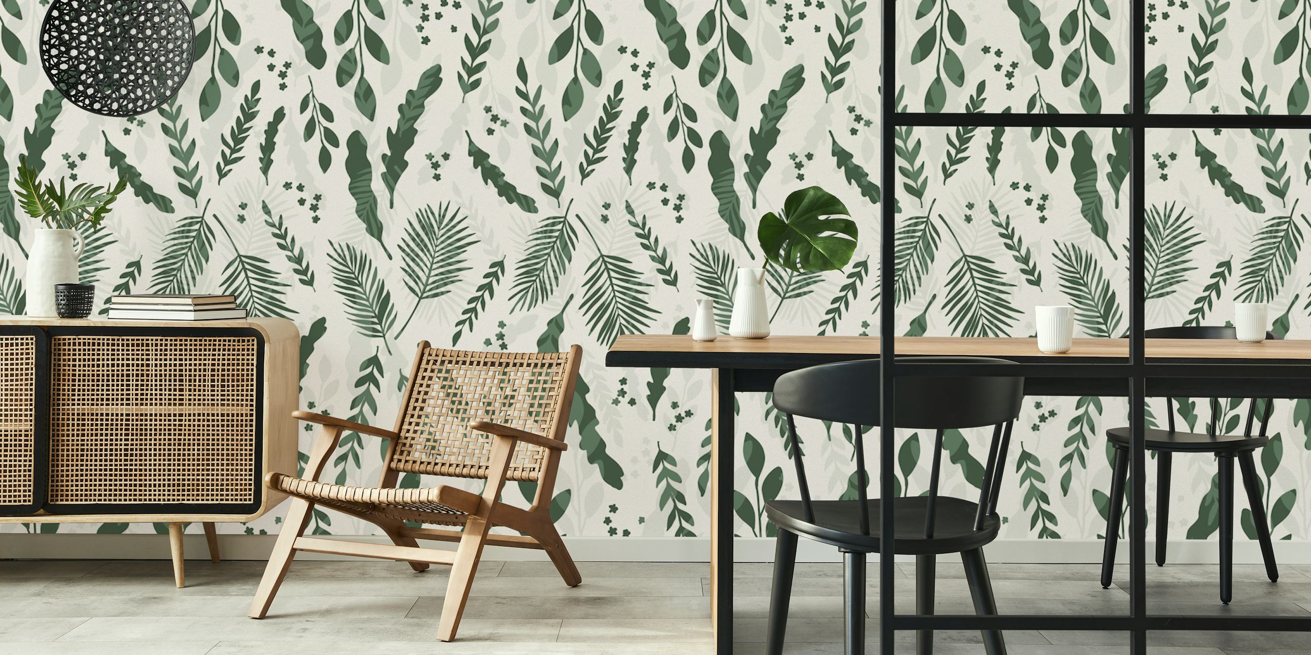 Wild botanical florest wallpaper design
