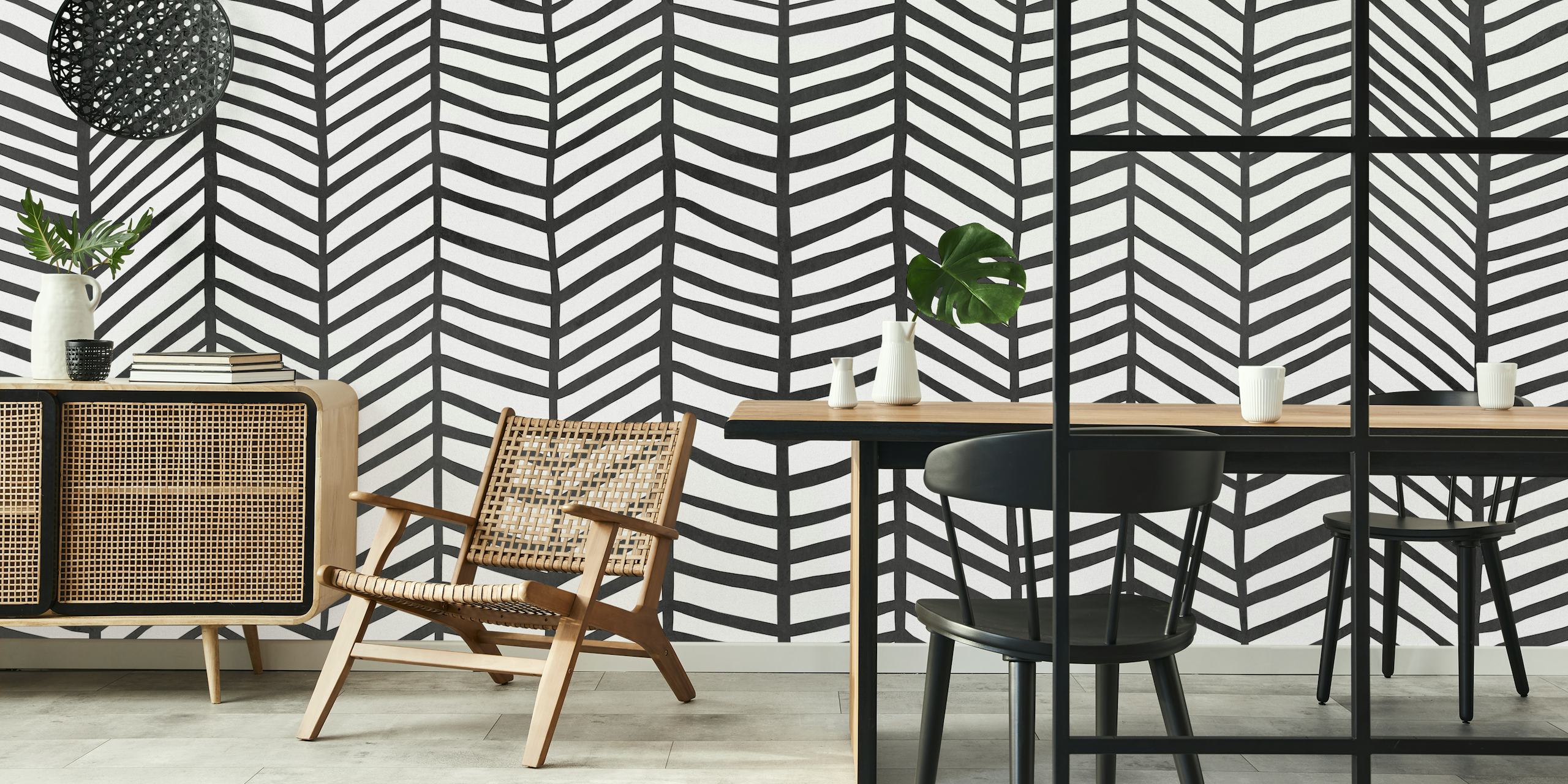 Carta da parati Wavy lines in una stanza moderna