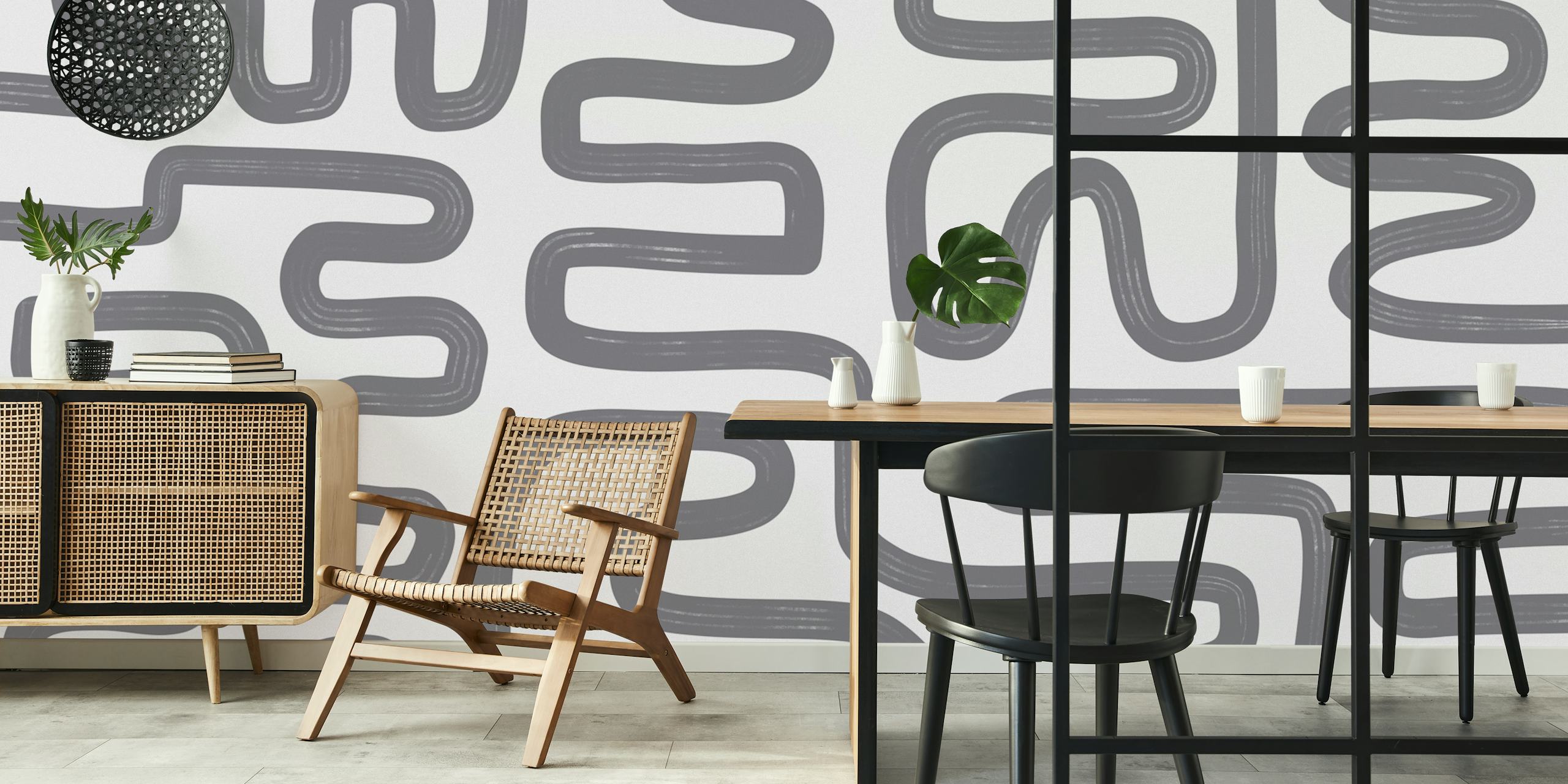 Abstract Line Grey pozadina u sobi