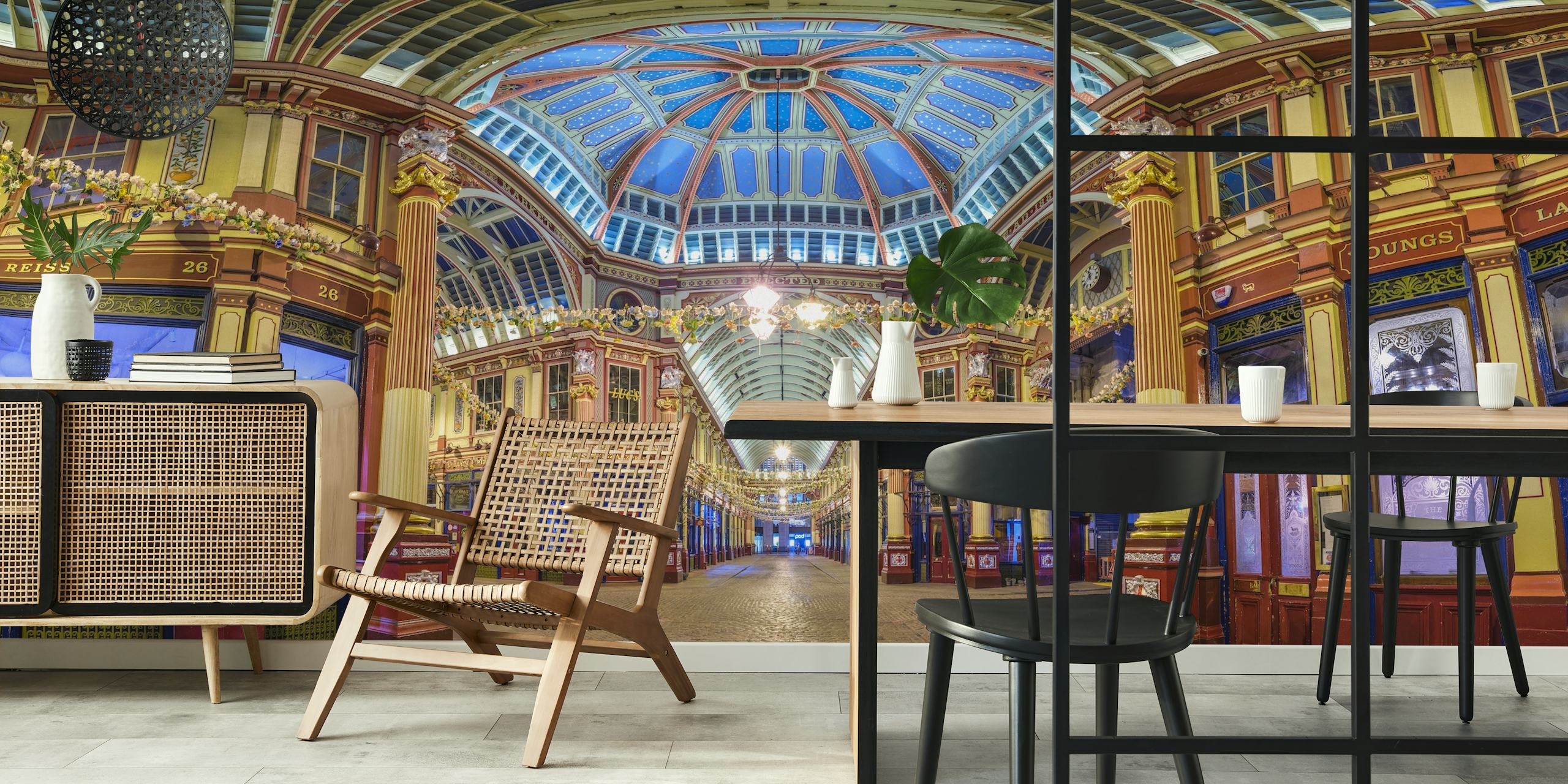 Papel de parede Leadenhall Market em um quarto elegante