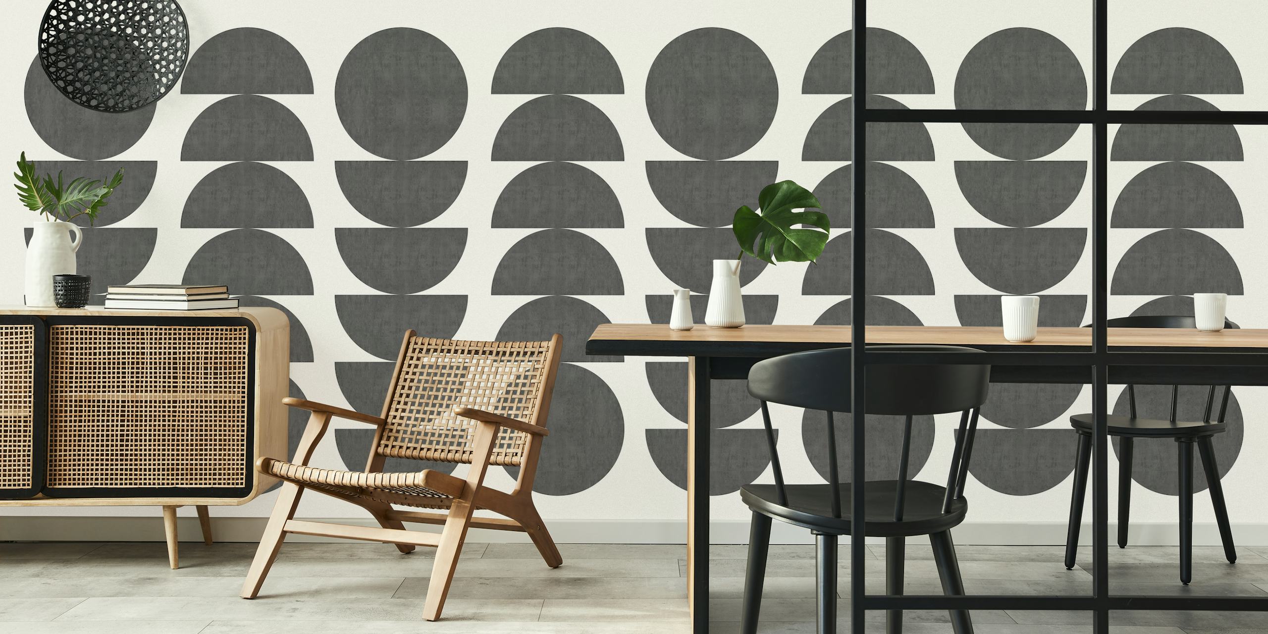 Pattern of circles carta da parati in una stanza