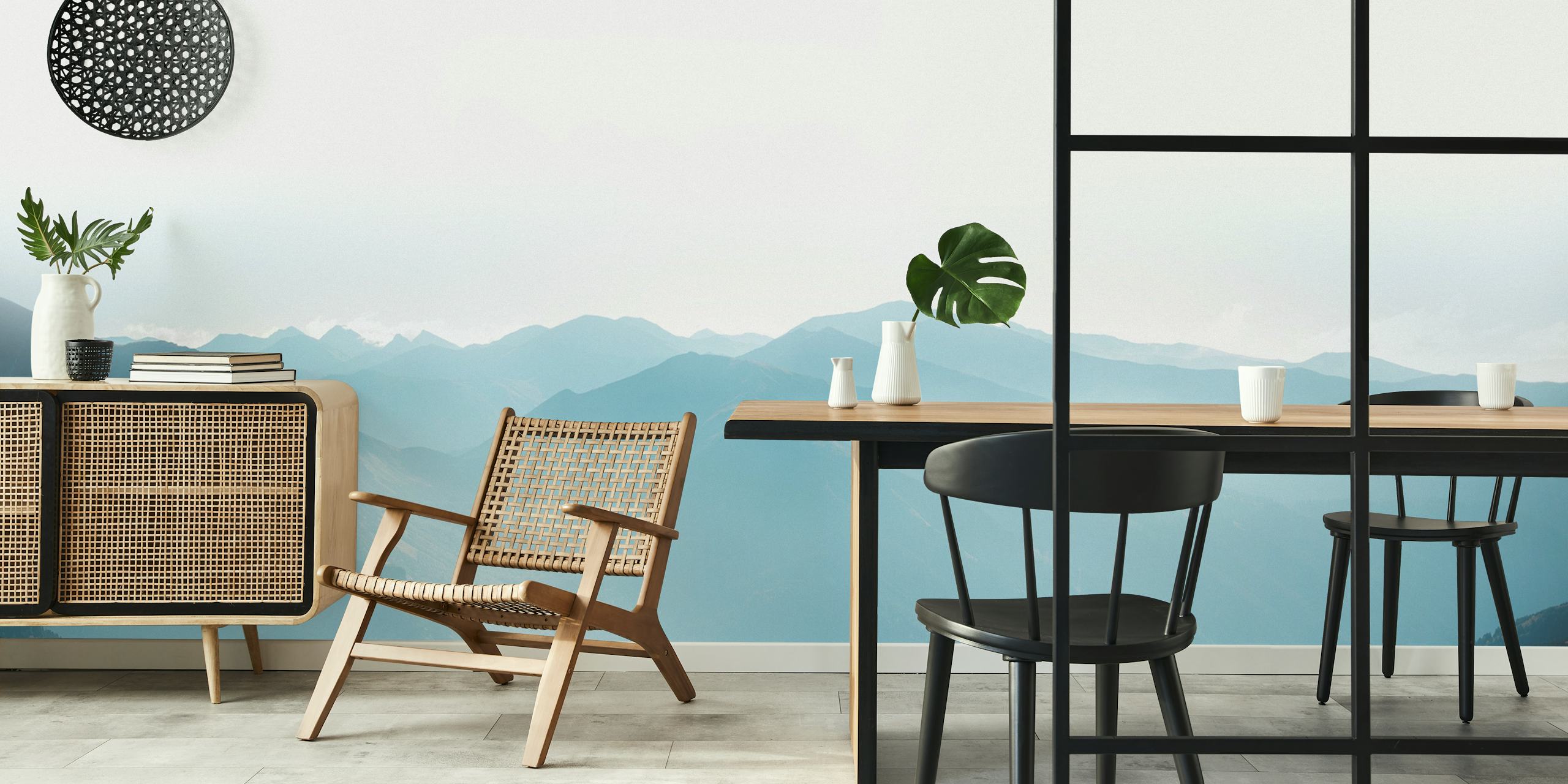Ταπετσαρία Mountain Mist Blue σε έναν χώρο