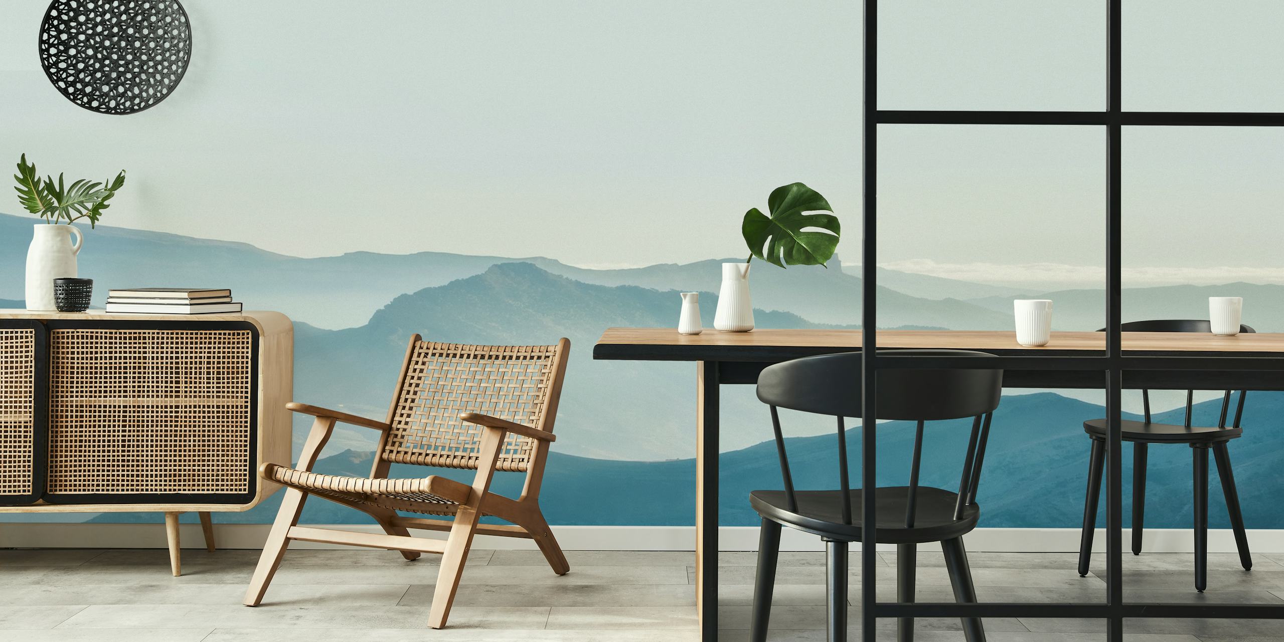 Mountain Mist Sky wallpaper in a room