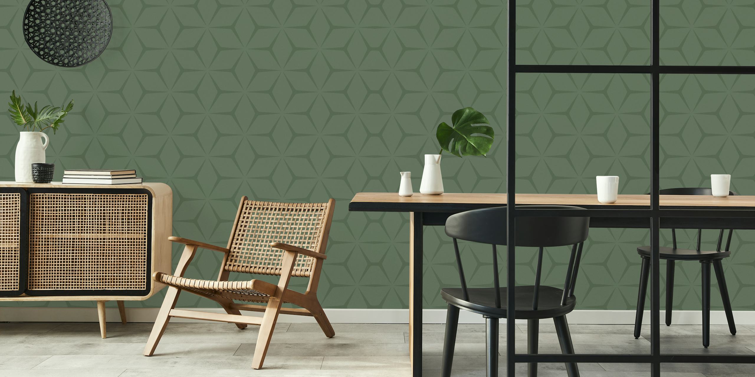 Dizajn tapete Mid Century Forest u sobi