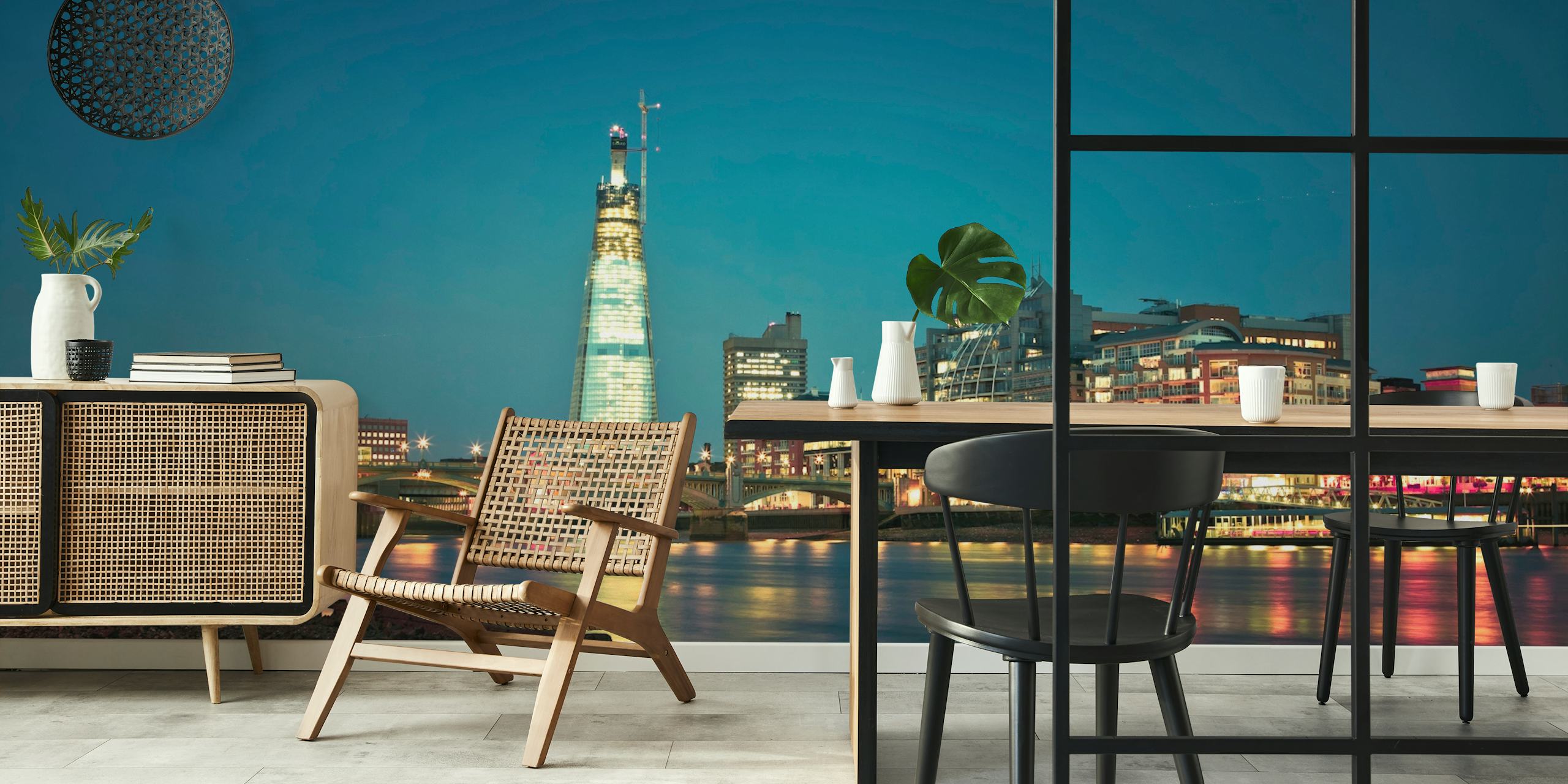 Thames Twilight behang in een kamer