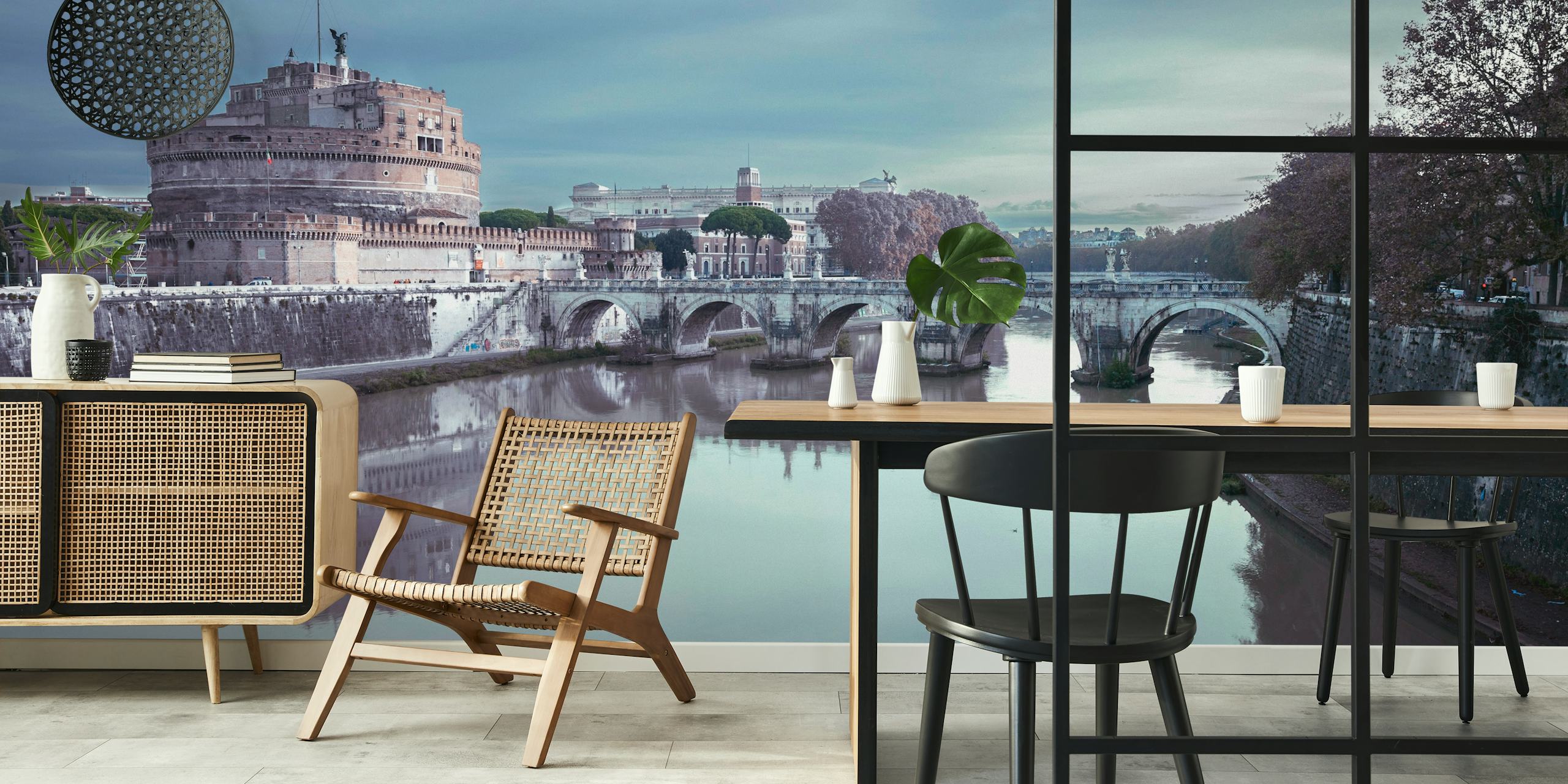 Castle St Angelo scenery blue grey color wall mural