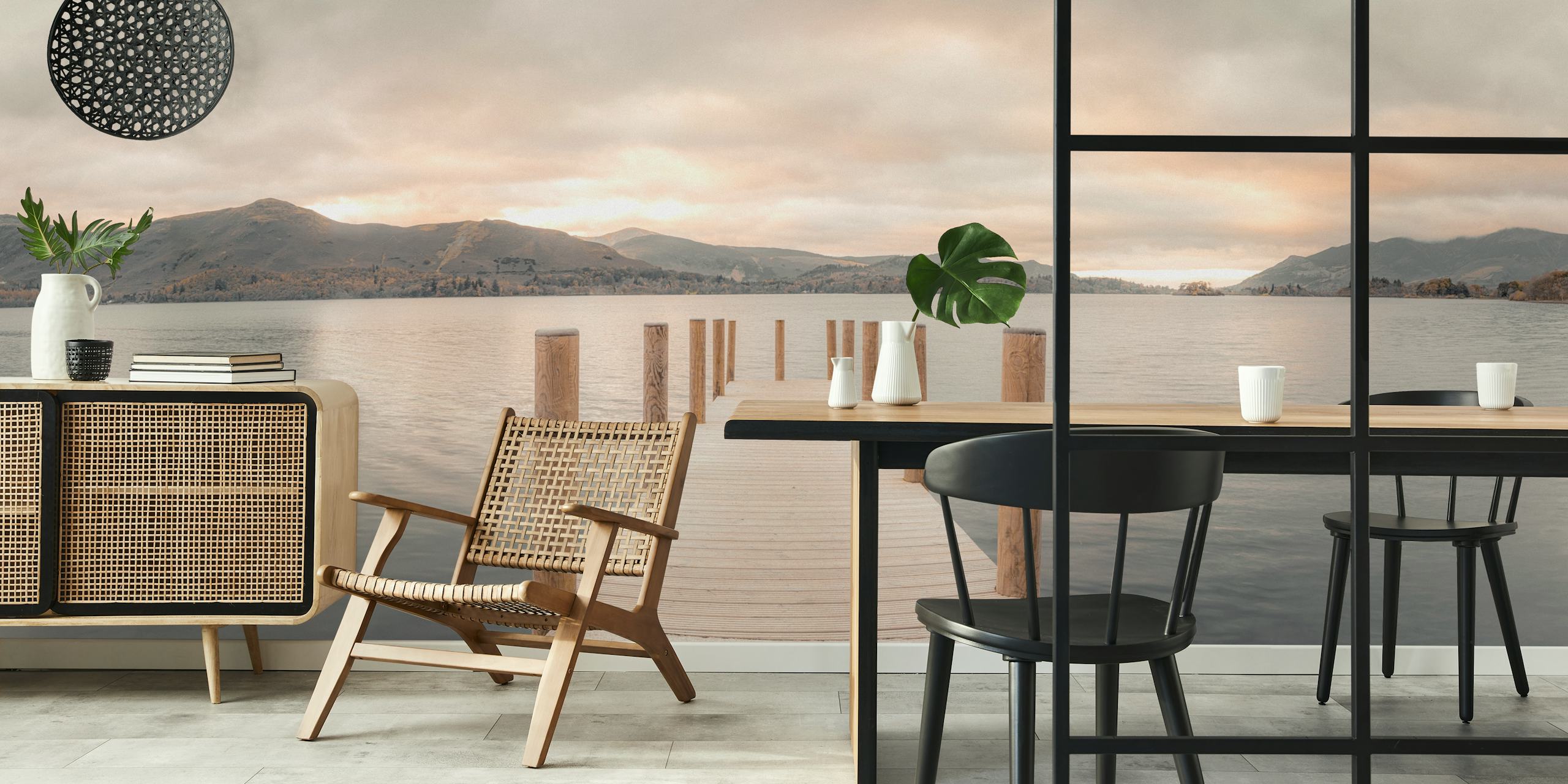 Waterside Charm wallpaper in a room