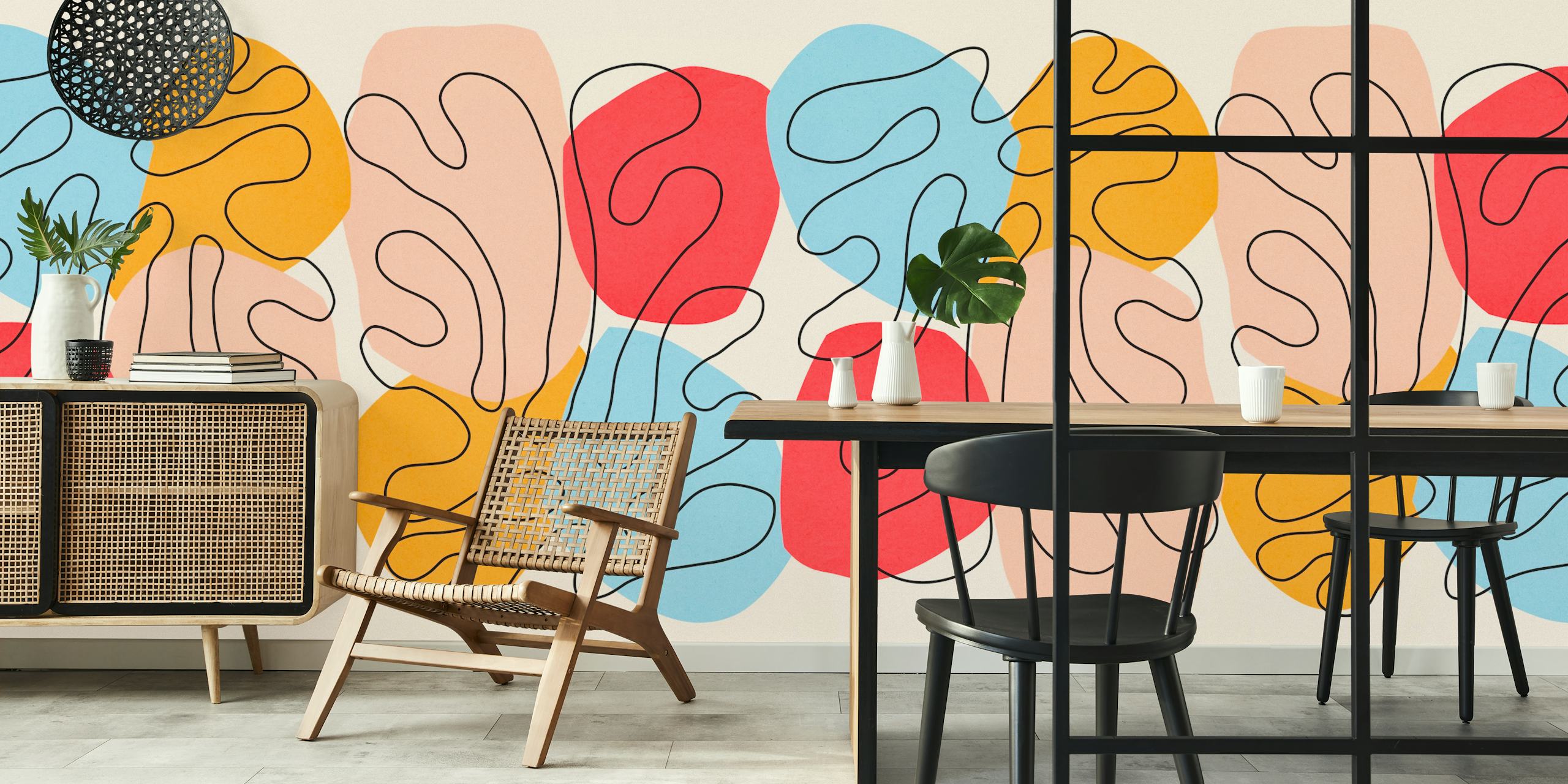 Floral Matisse 8 wallpaper in a room