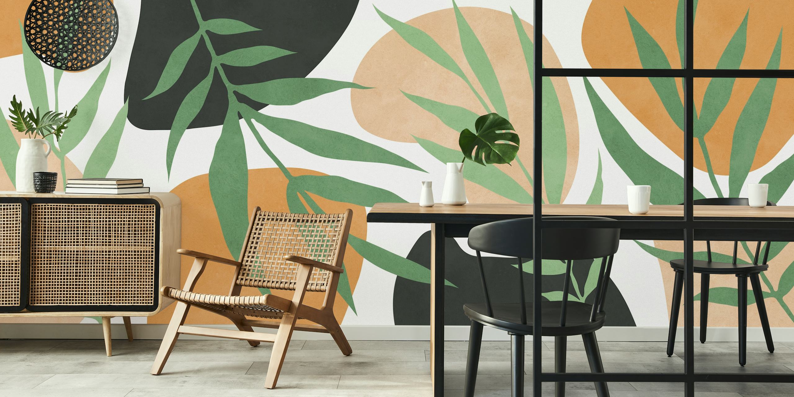 Botanical Bliss Abstract tapet i et rum