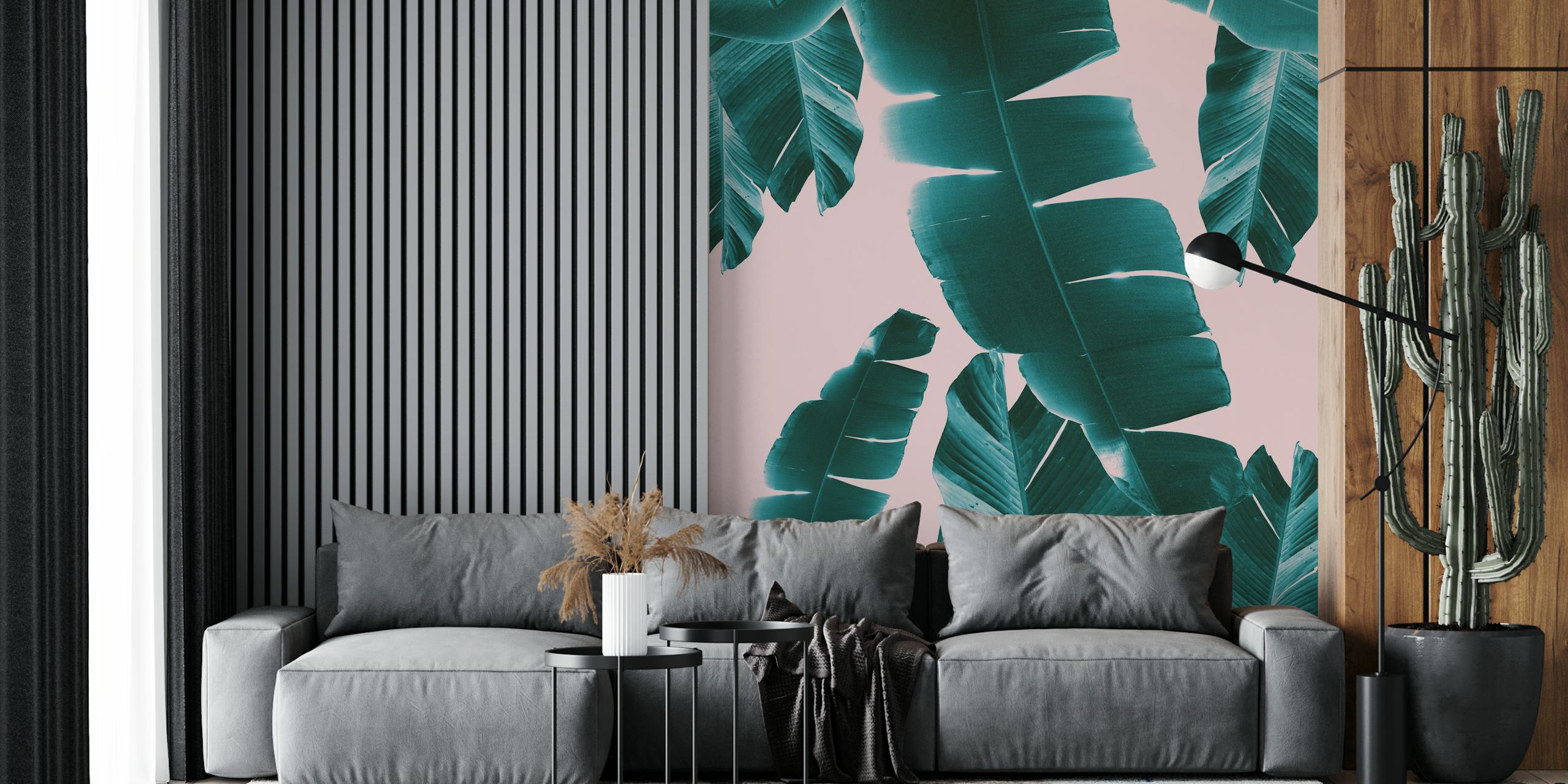 Banana Leaves Summer Vibes wallpaper in a room