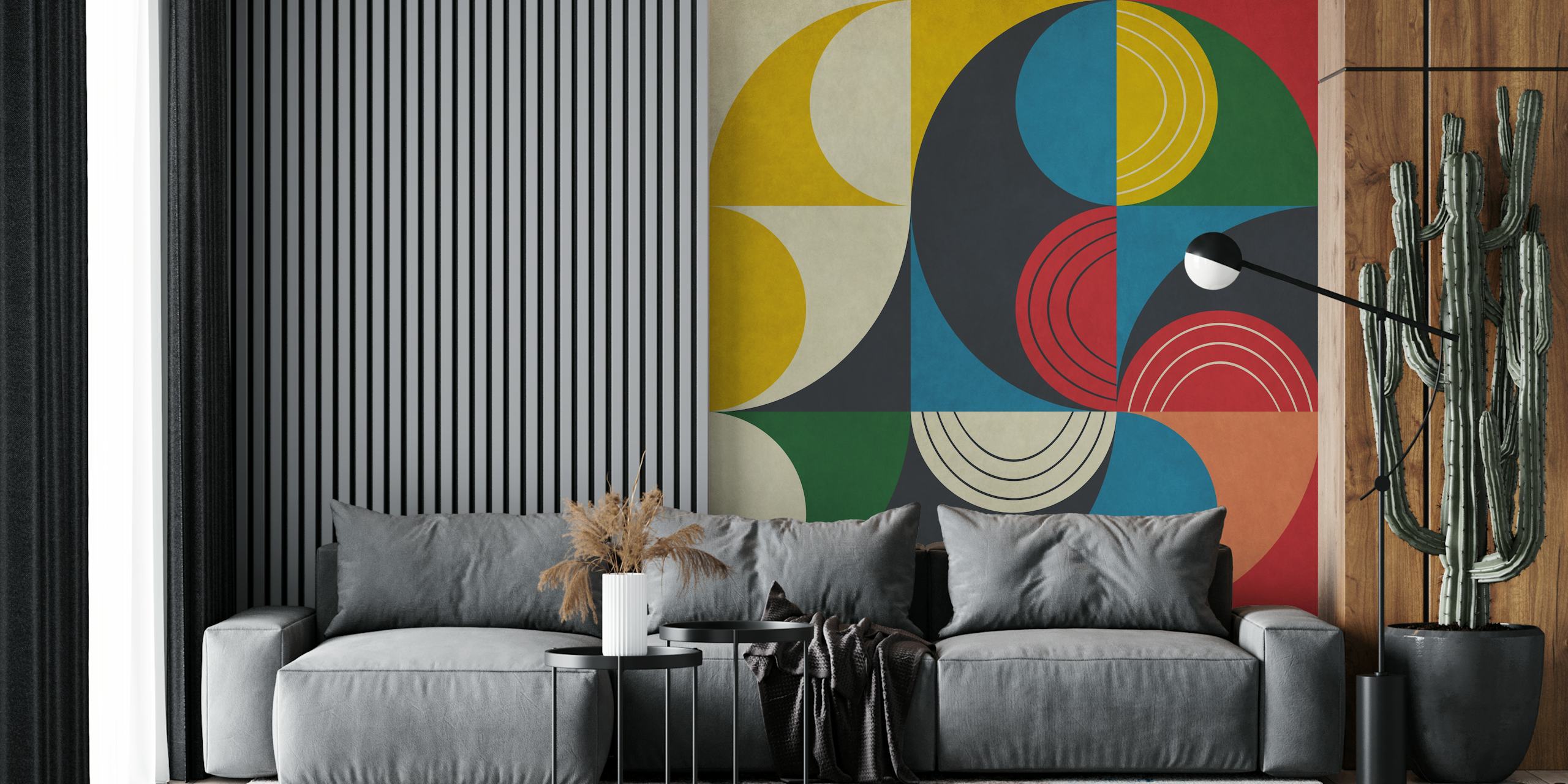 Geometric wallpaper featuring semi-circles