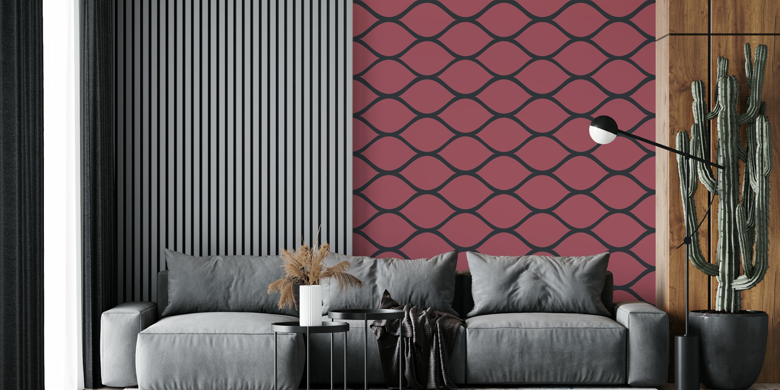 Marsala Ogee Minimal wallpaper in a room