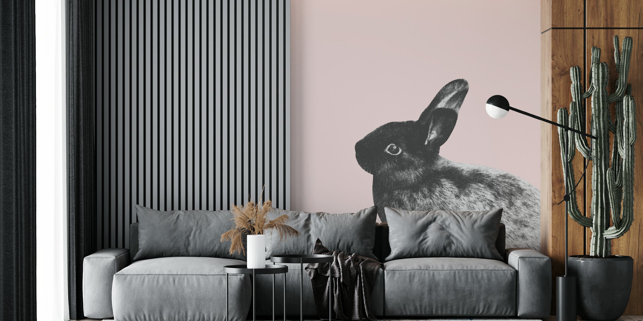 Little rabbit wallpaper design in a room