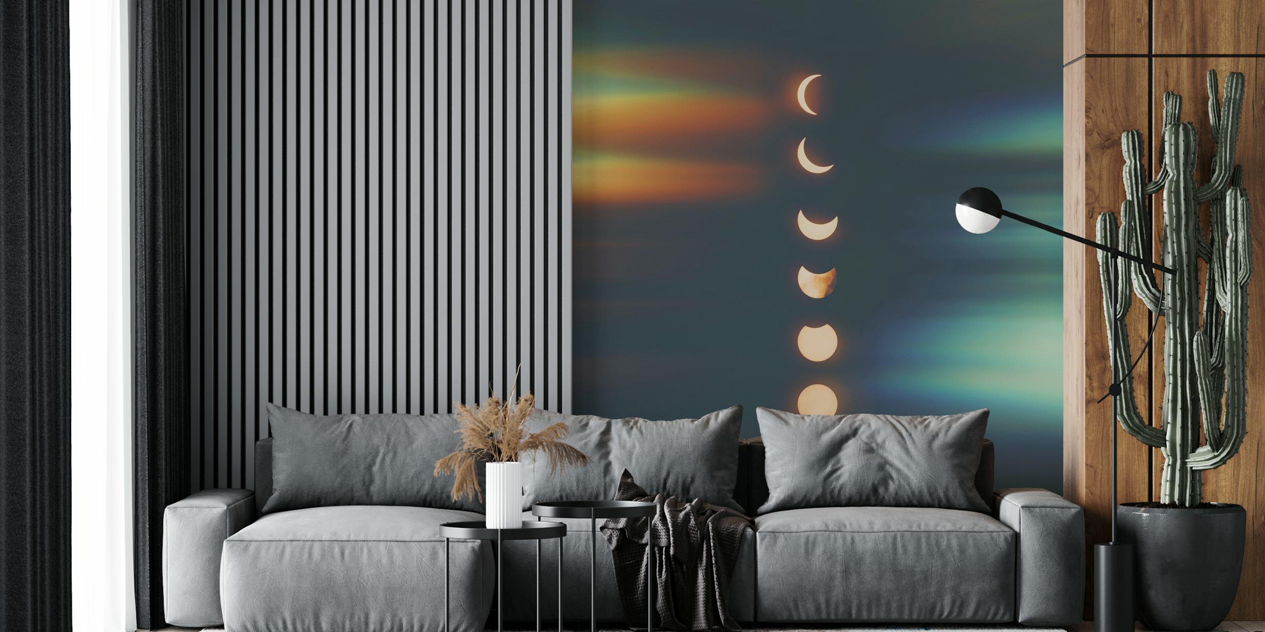 Papel pintado Shining Moon Phases en una habitación