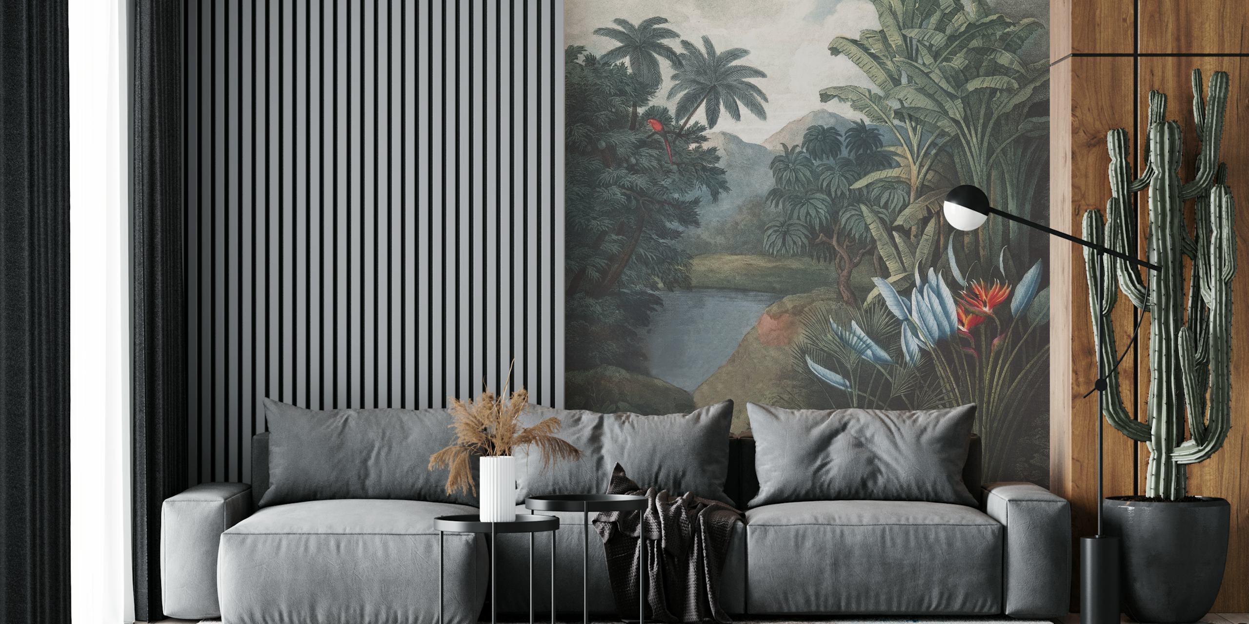 Tropical Lake wallpaper in a room setting
