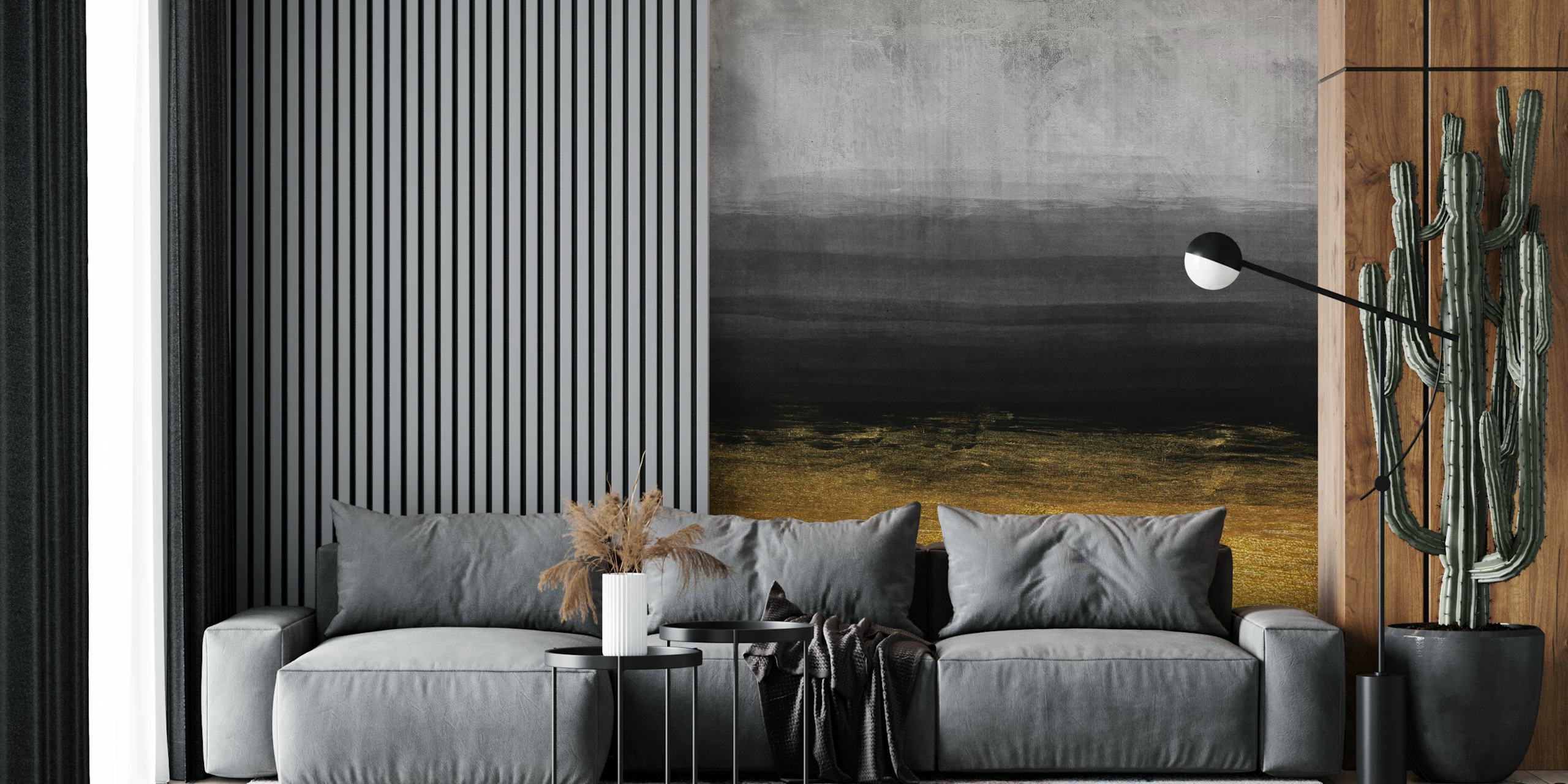 Carta da parati urbana astratta lunatica con una sfumatura dai toni dorati a quelli scuri