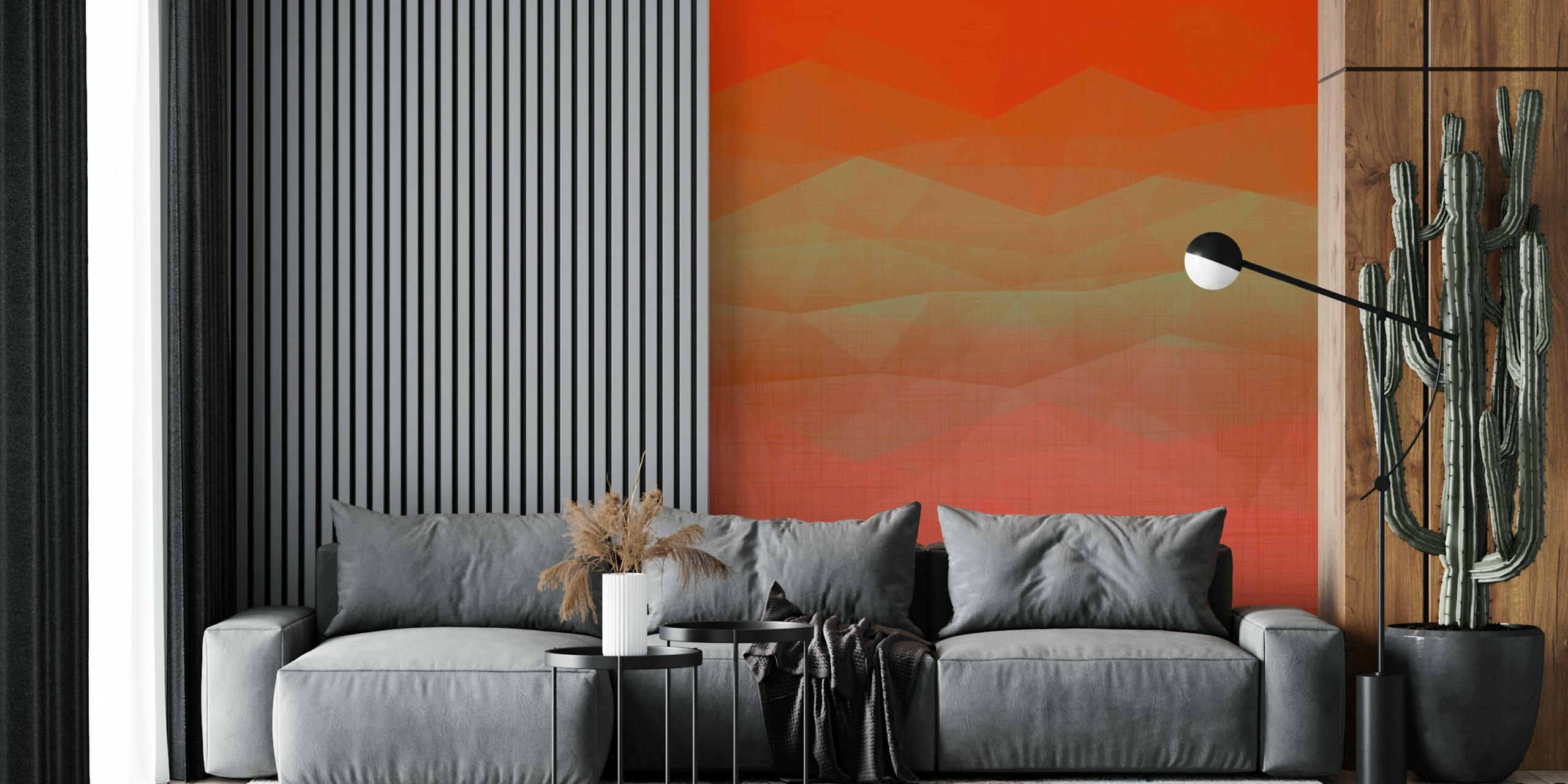 Orange gradient geometric wallpaper with soft angles
