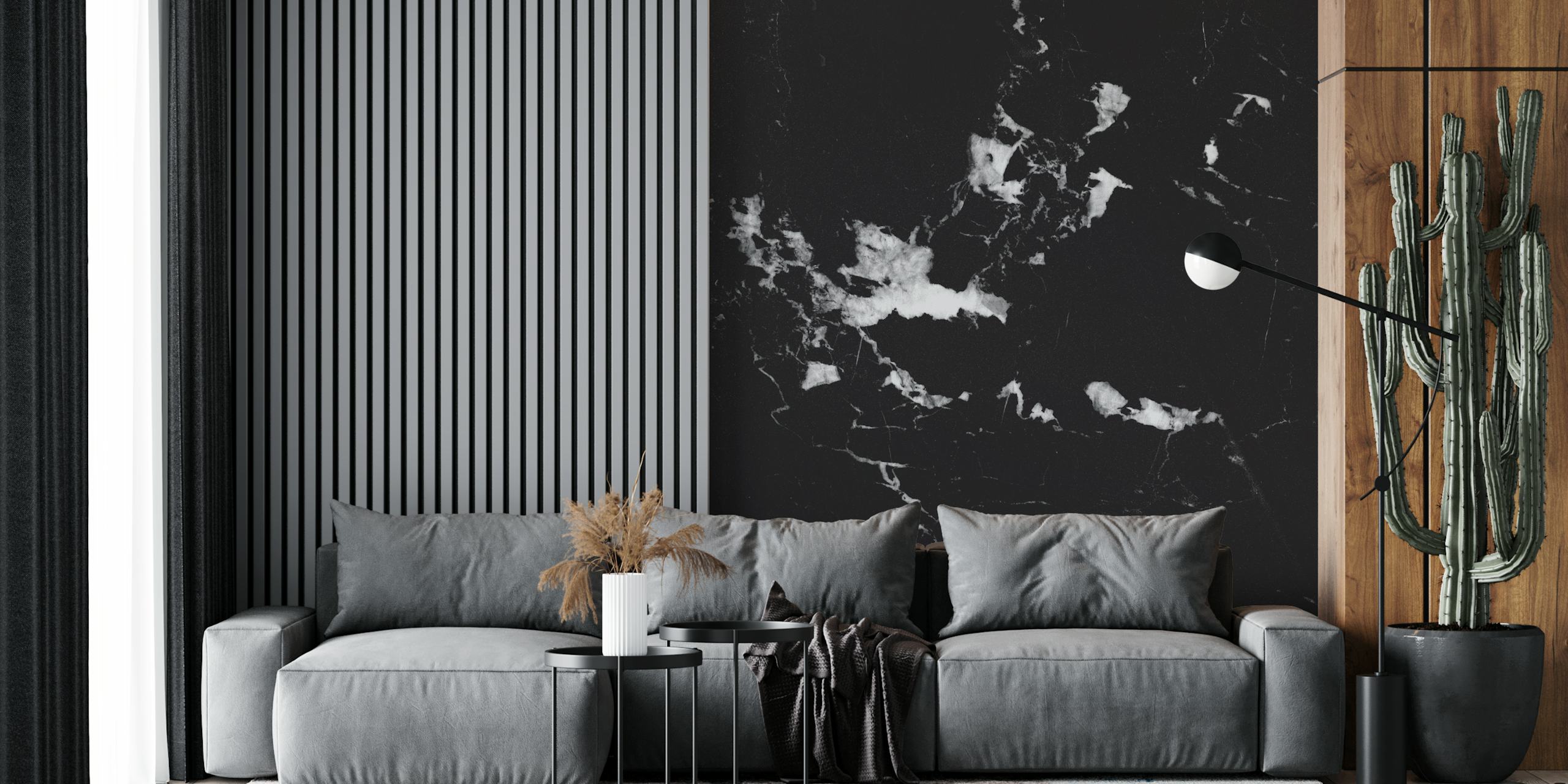 Black Marble 1 wallpaper in a room setting