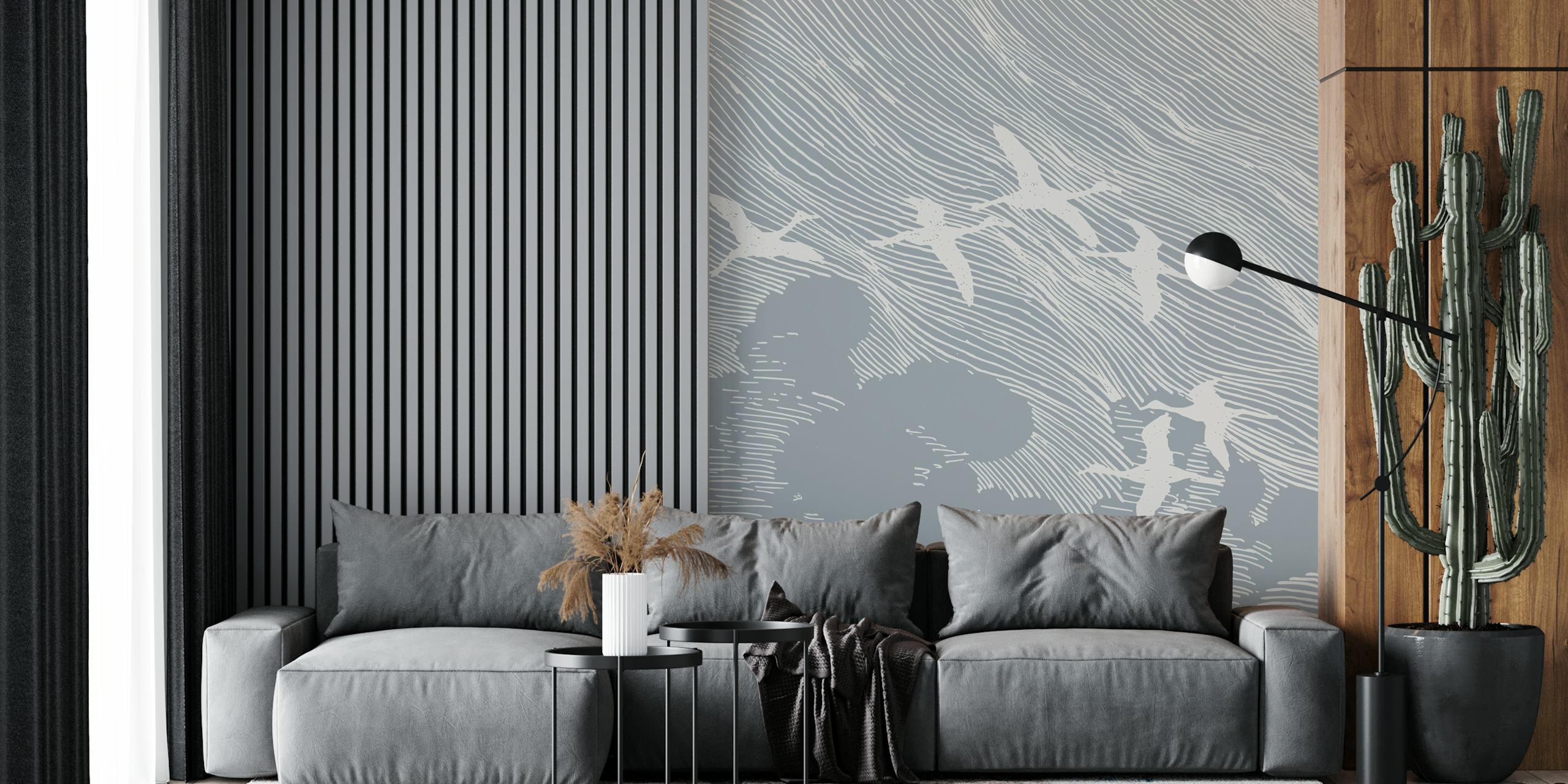 Tapeta z 50s Japan Crane Birds w pokoju