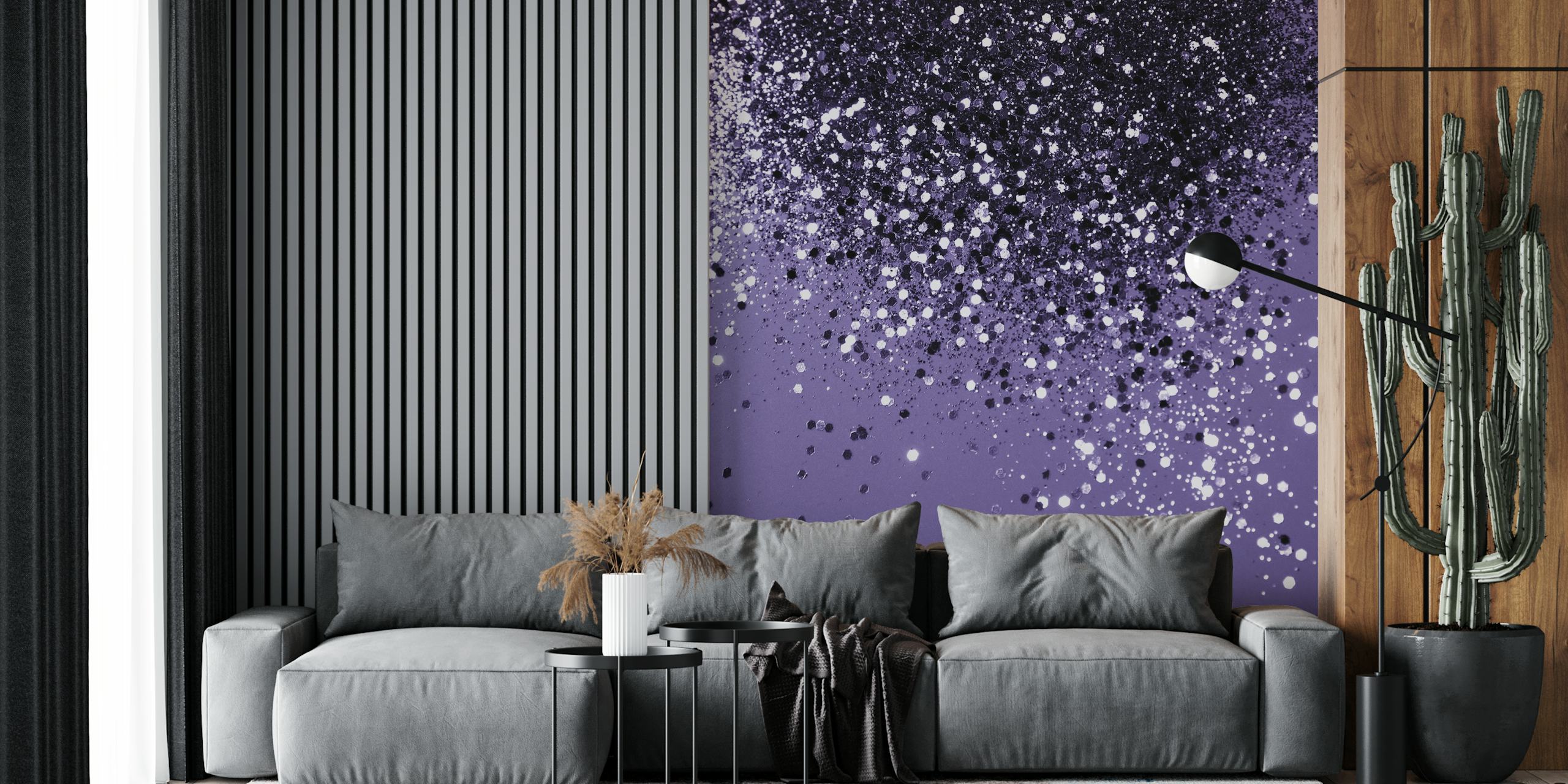 Ultra Violet Glitter Dream 2 Wallpaper In A Room