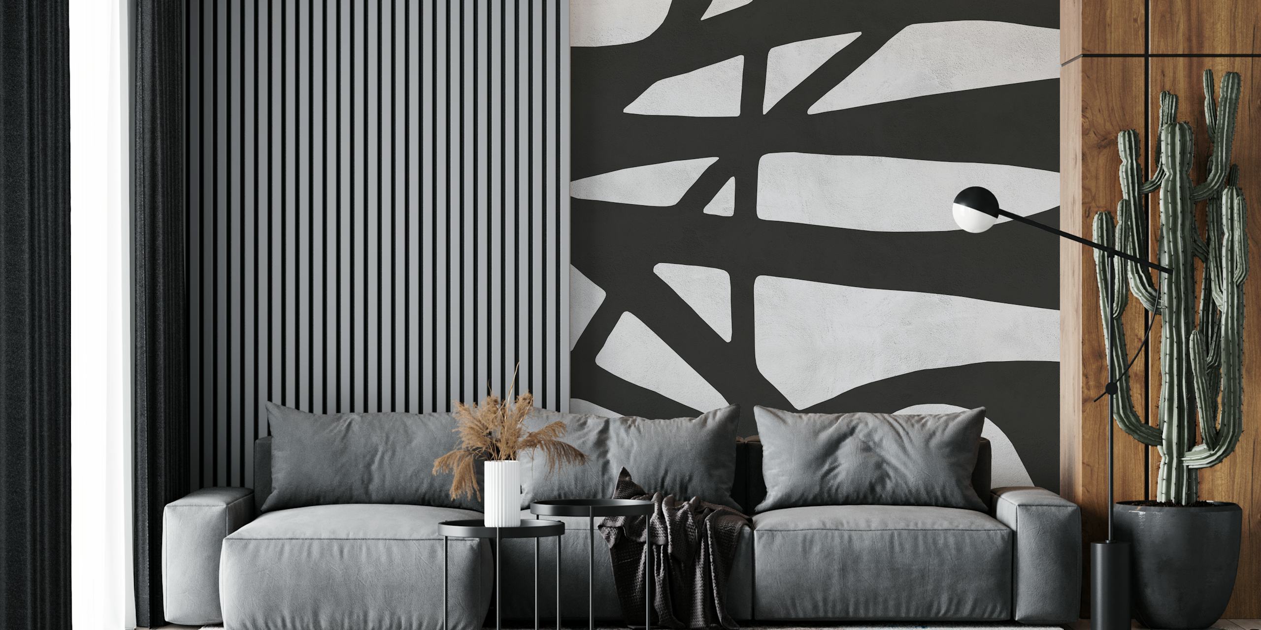 Black expressionism I wallpaper in a room
