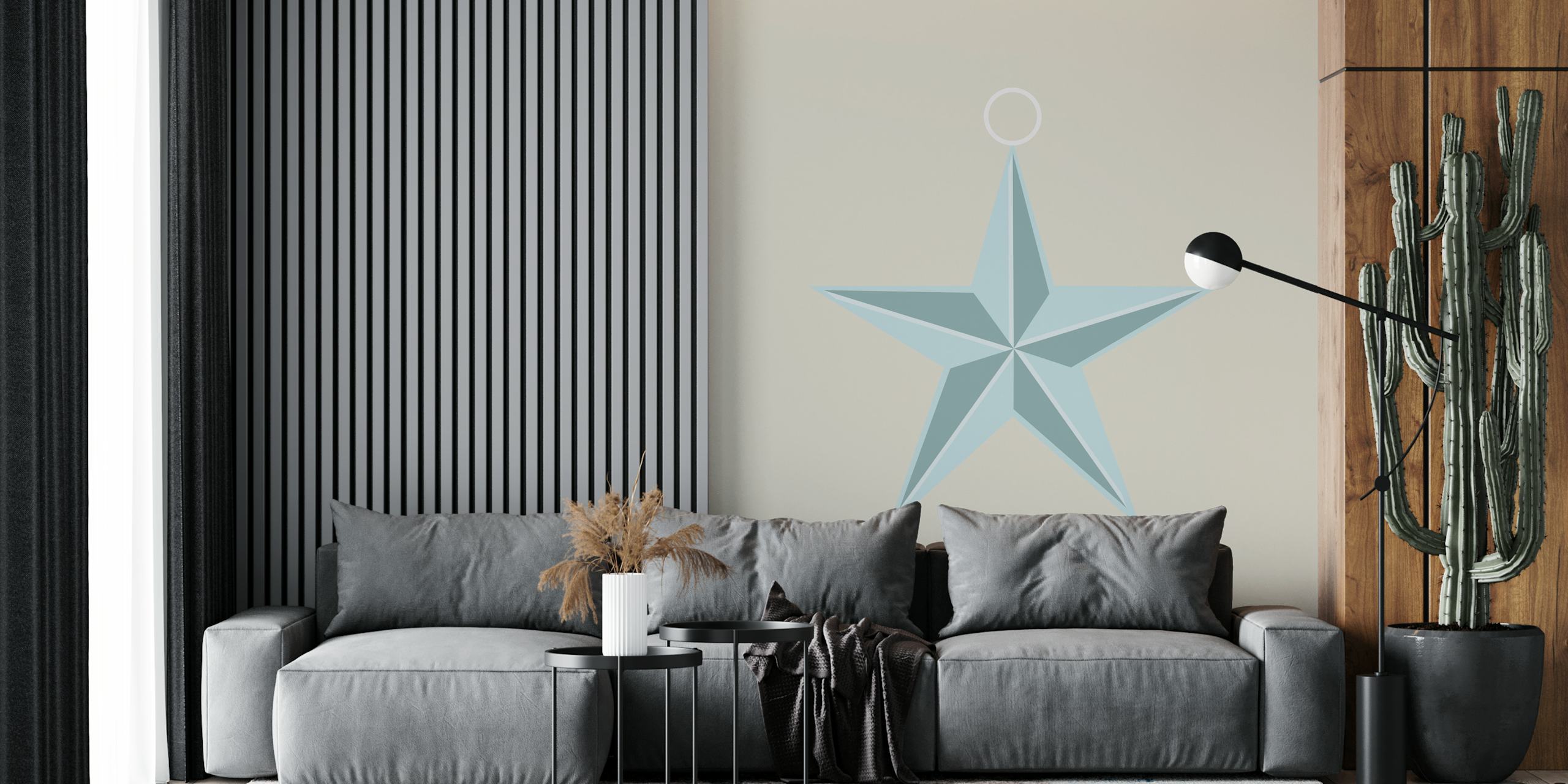 Minimalistische Wandtapete Weihnachtsstern im skandinavischen Stil