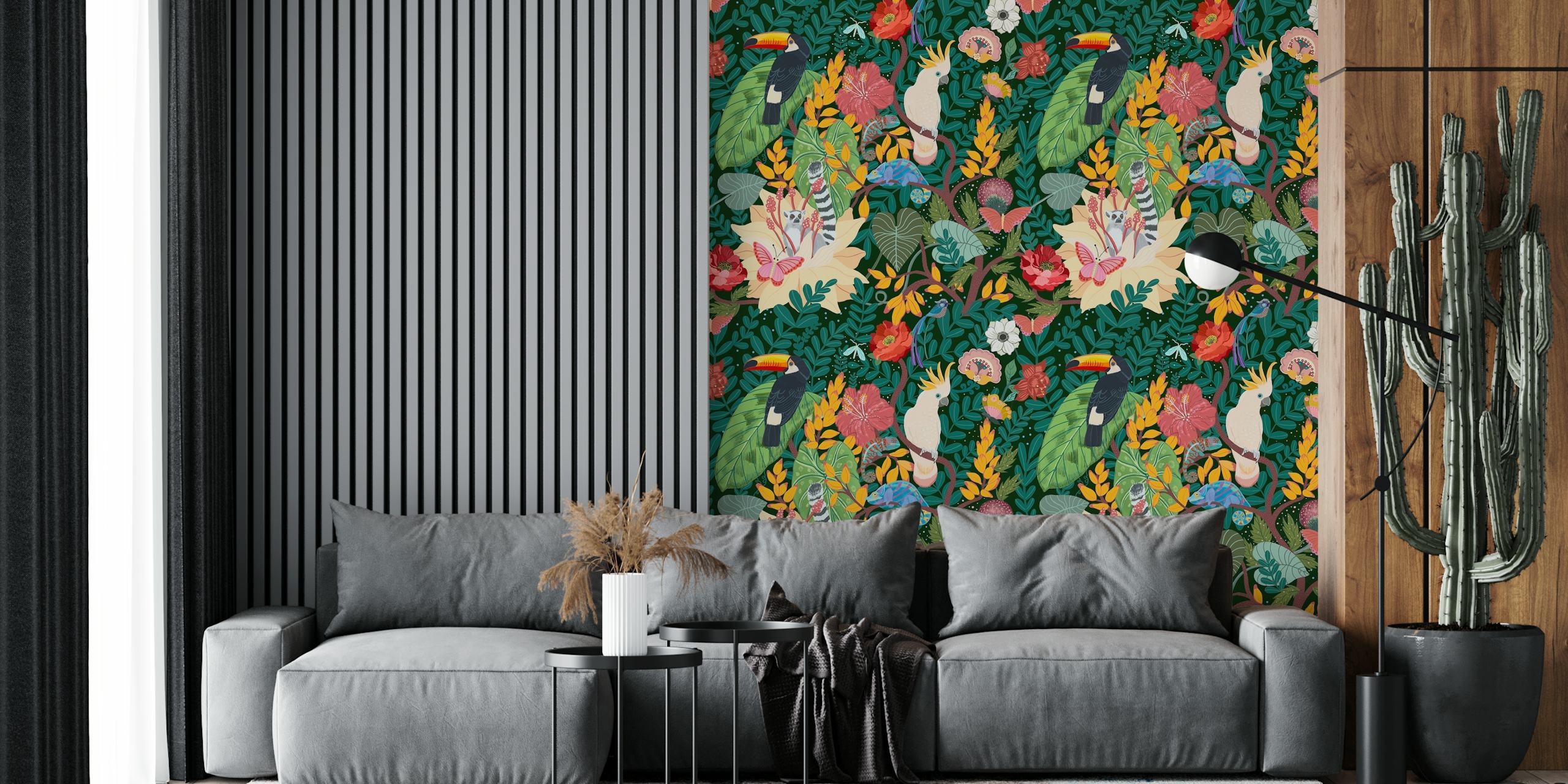 Jungle Night-small wallpaper design in a room