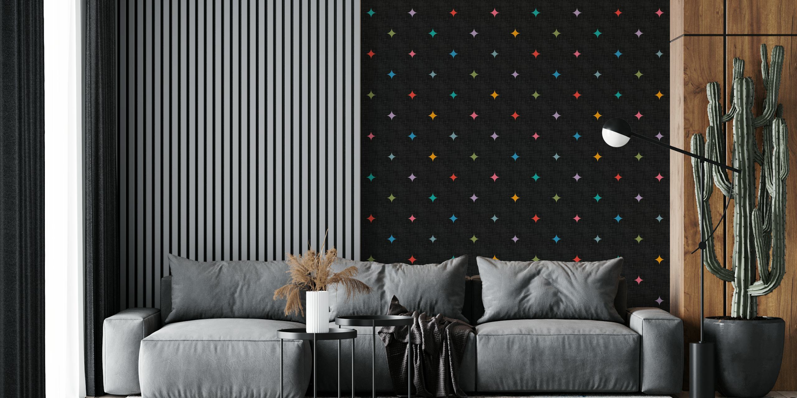 MCM Holiday Minimalist Stars on Dark wallpaper sample