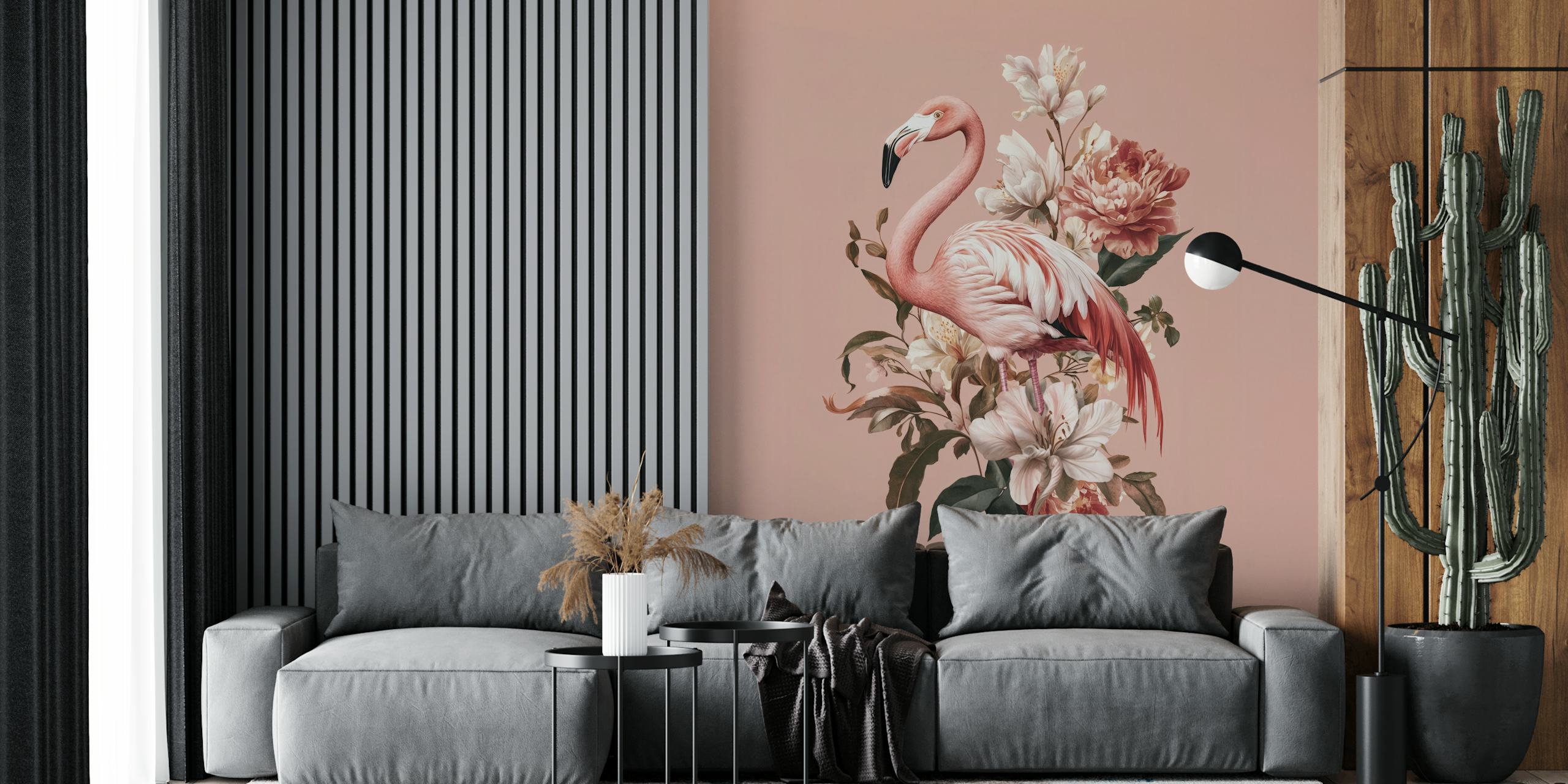 Floral Flamingo tapettisuunnittelu