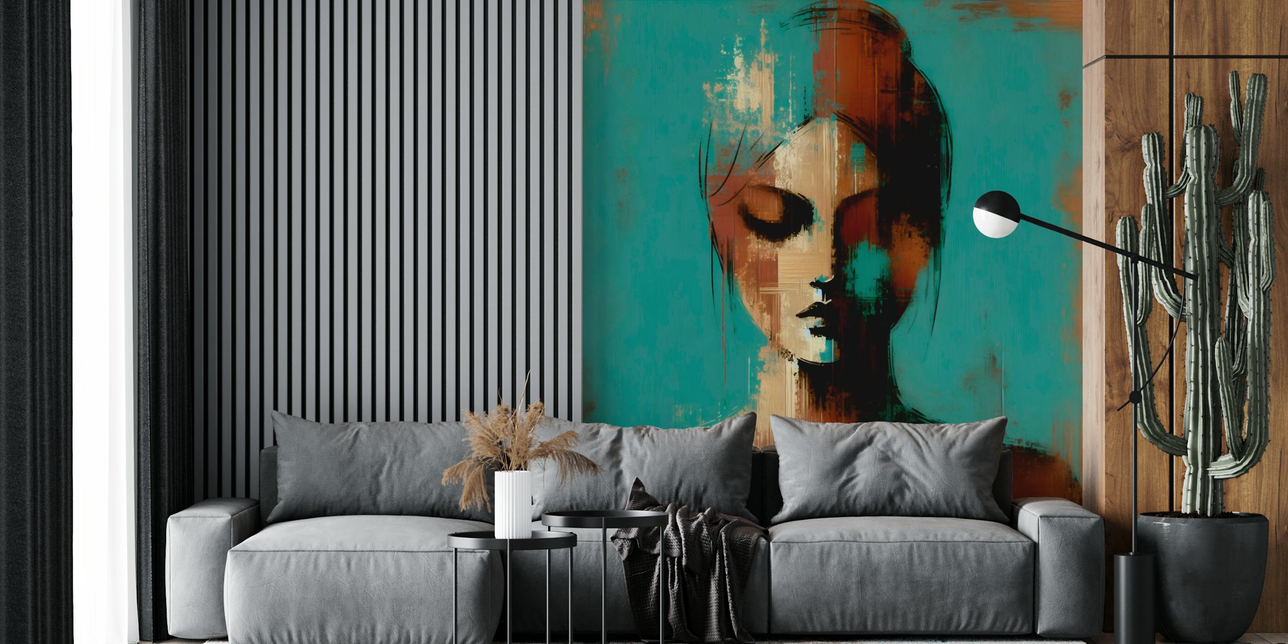 Lady Meditation wallpaper in a room