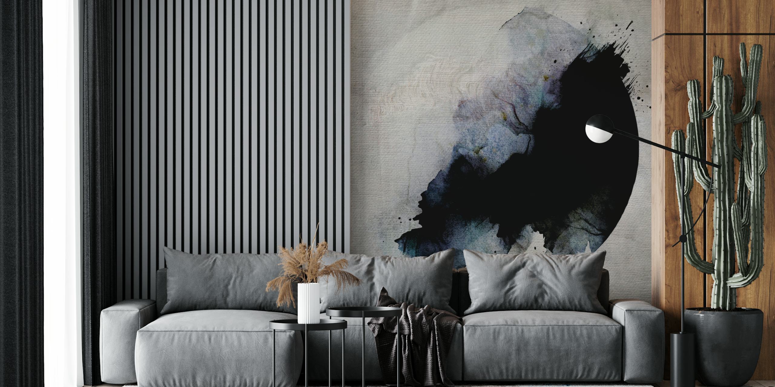 Ink Wash Dream wallpaper displayed in a room