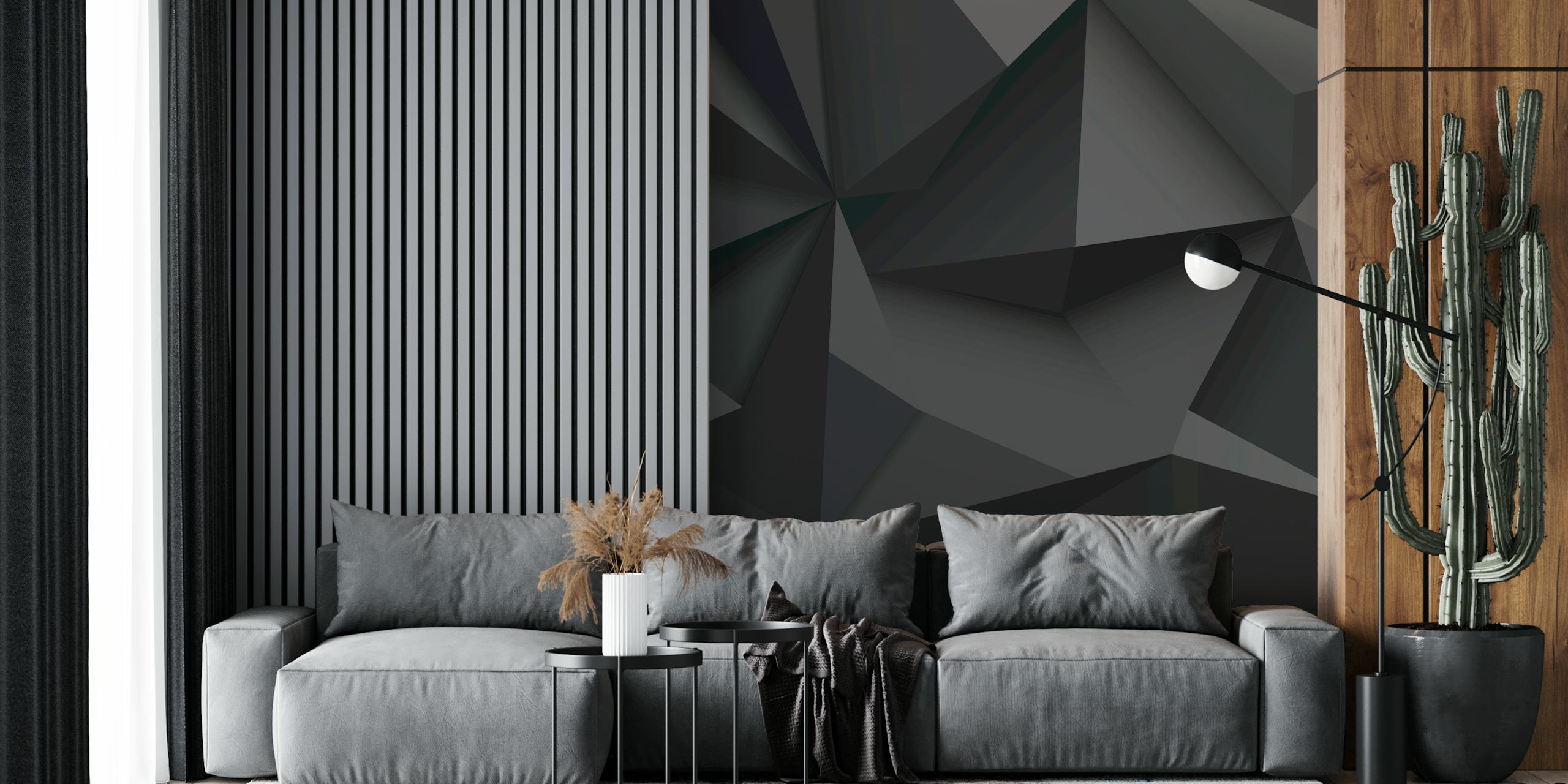 Geometric Monochrome Mosaic tapet i ett rum