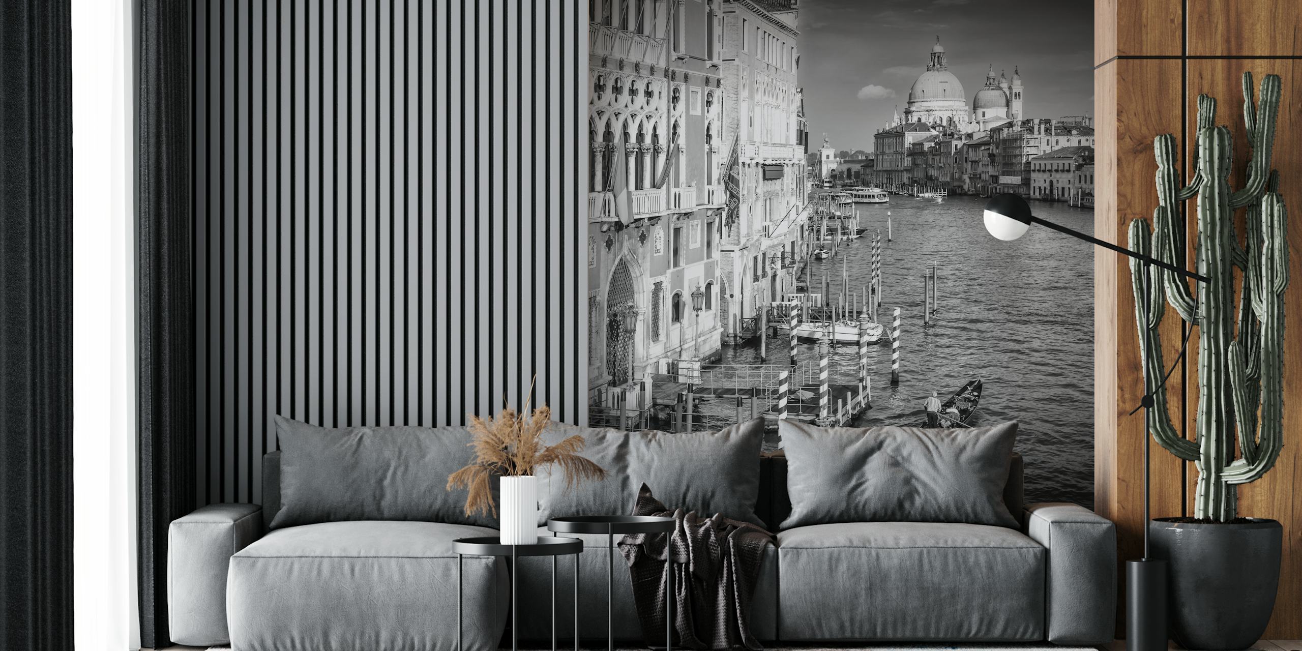 Venice Canal Grande Tapet Utställd I Ett Rum