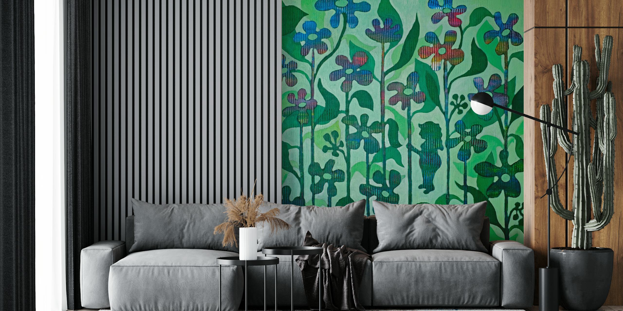 Greener Pastures Tapetdesign in einem Raum