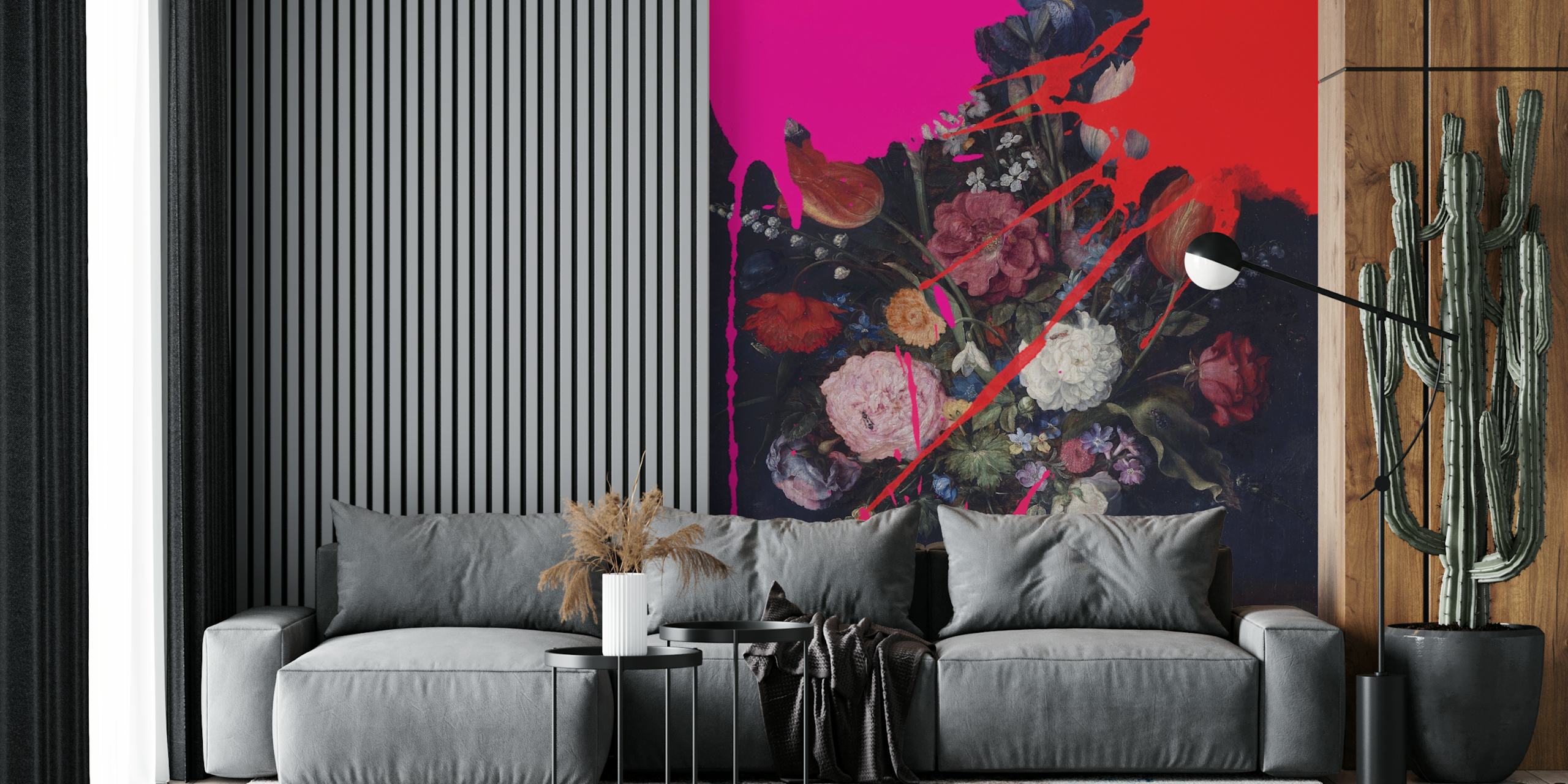 Paint splatter flowers tapetdesign