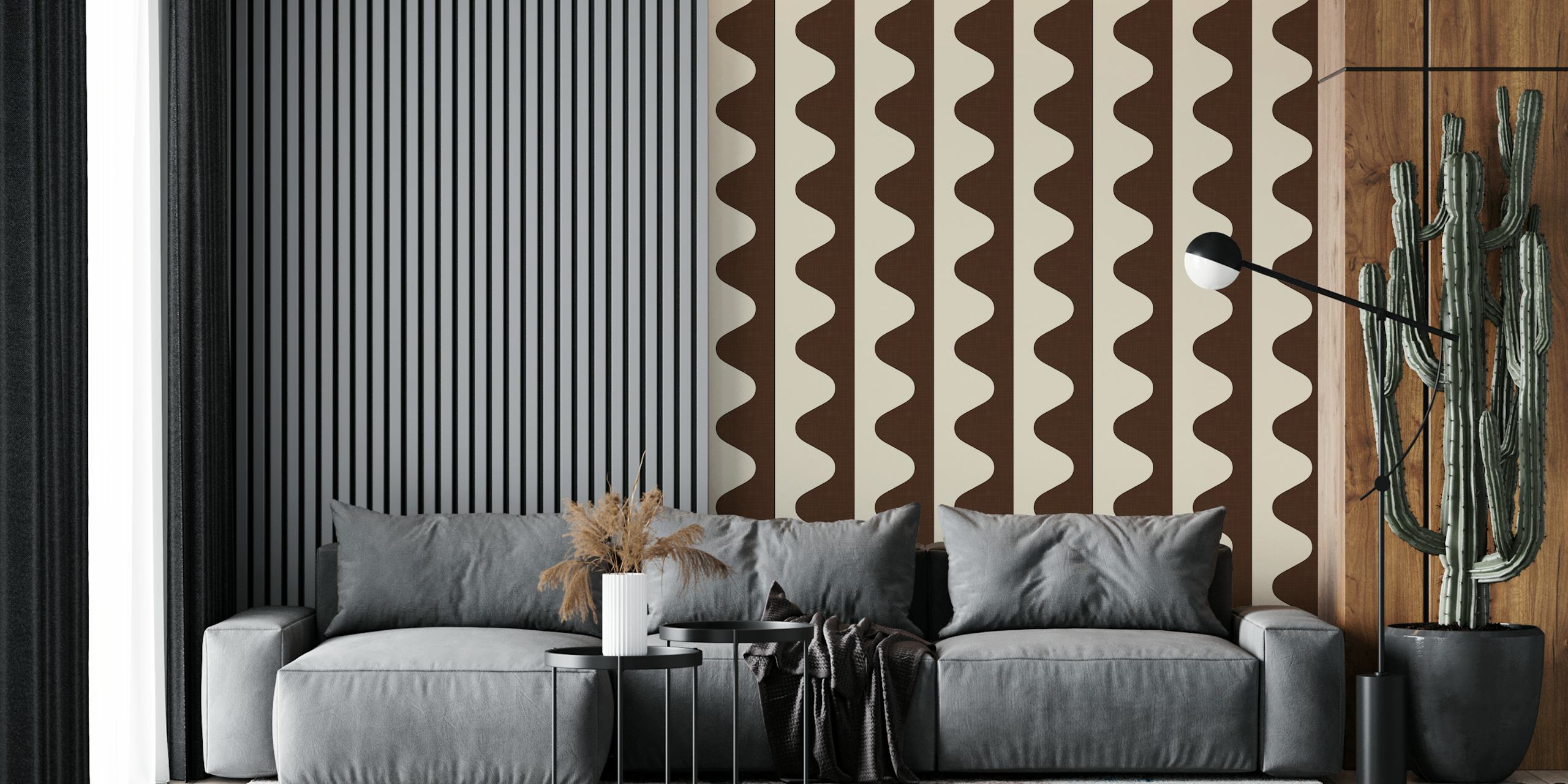 Creamy Chocolate Bar Wavy Decor WM em um quarto