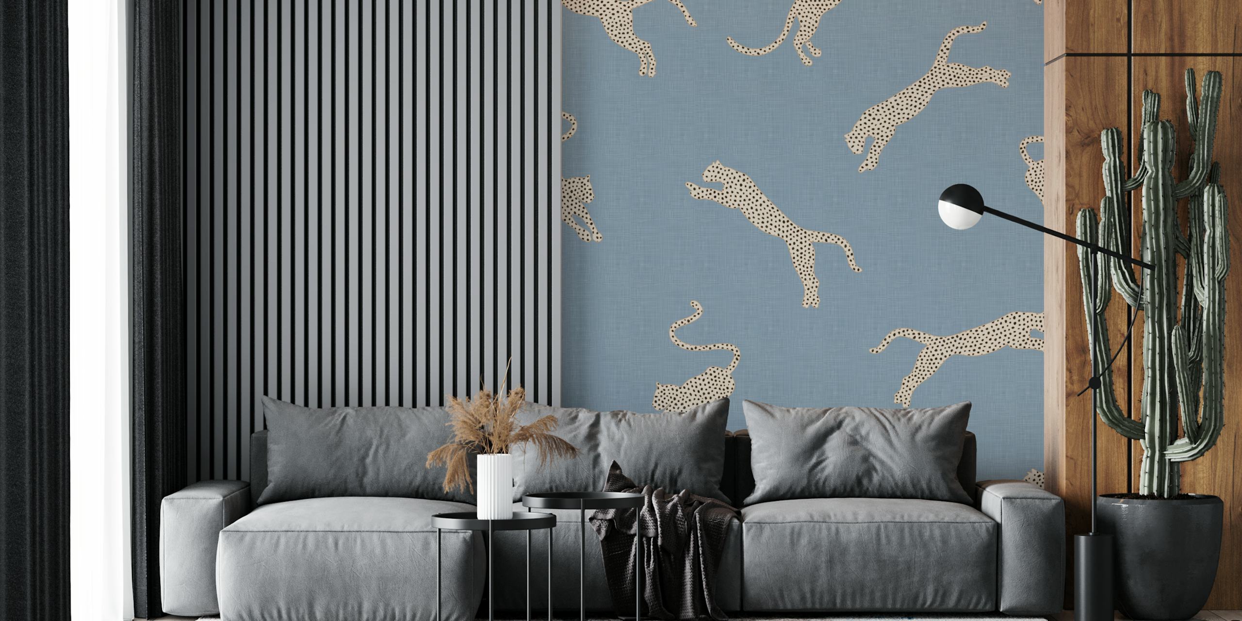 Exotic leopards wallpaper in a room