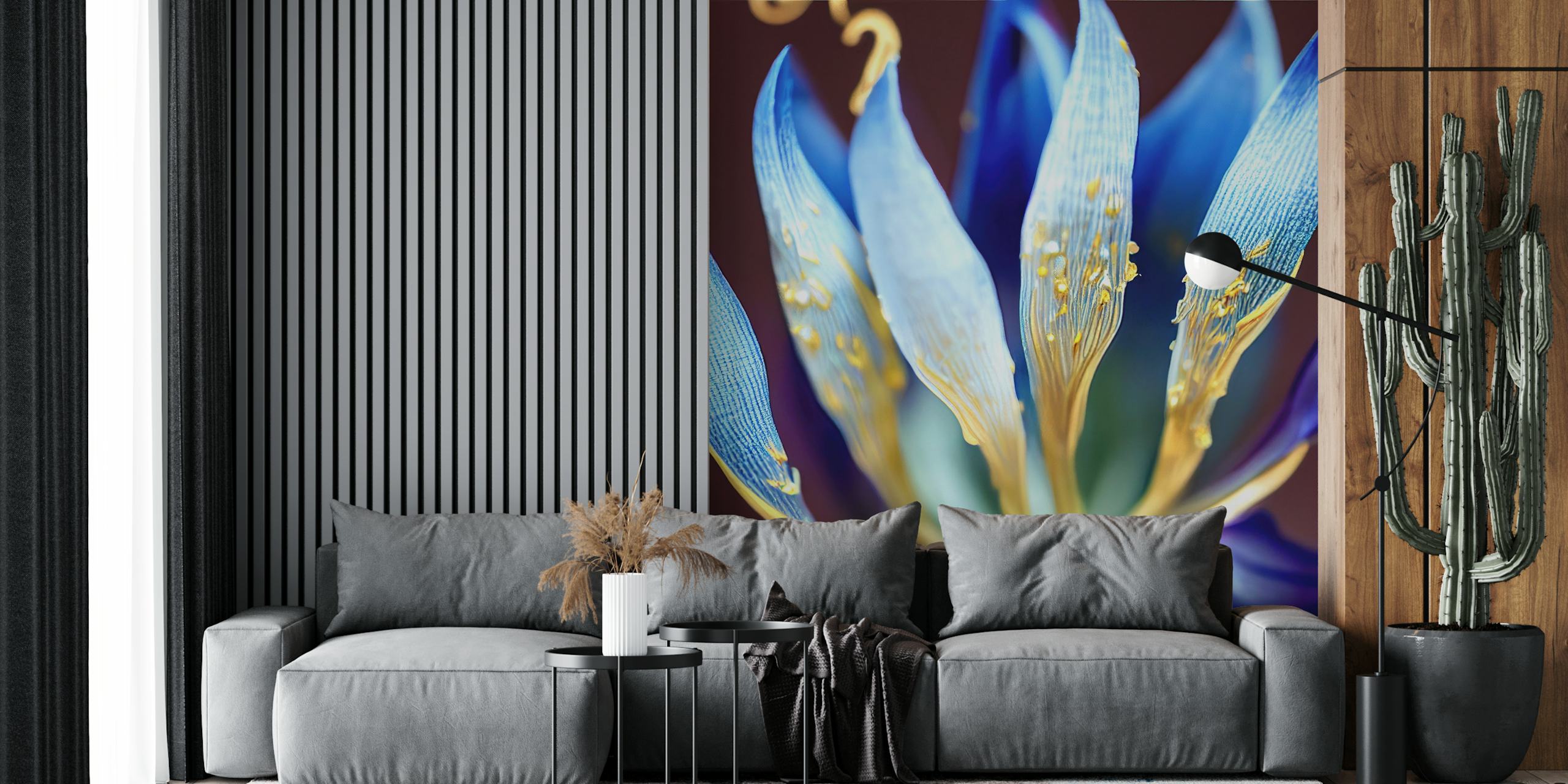 Midnight Flower Glow tapetti huoneessa