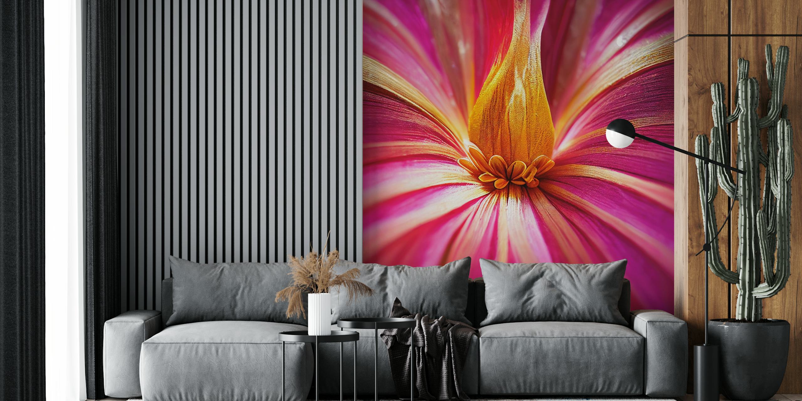 Colorful floral wallpaper σε ένα δωμάτιο