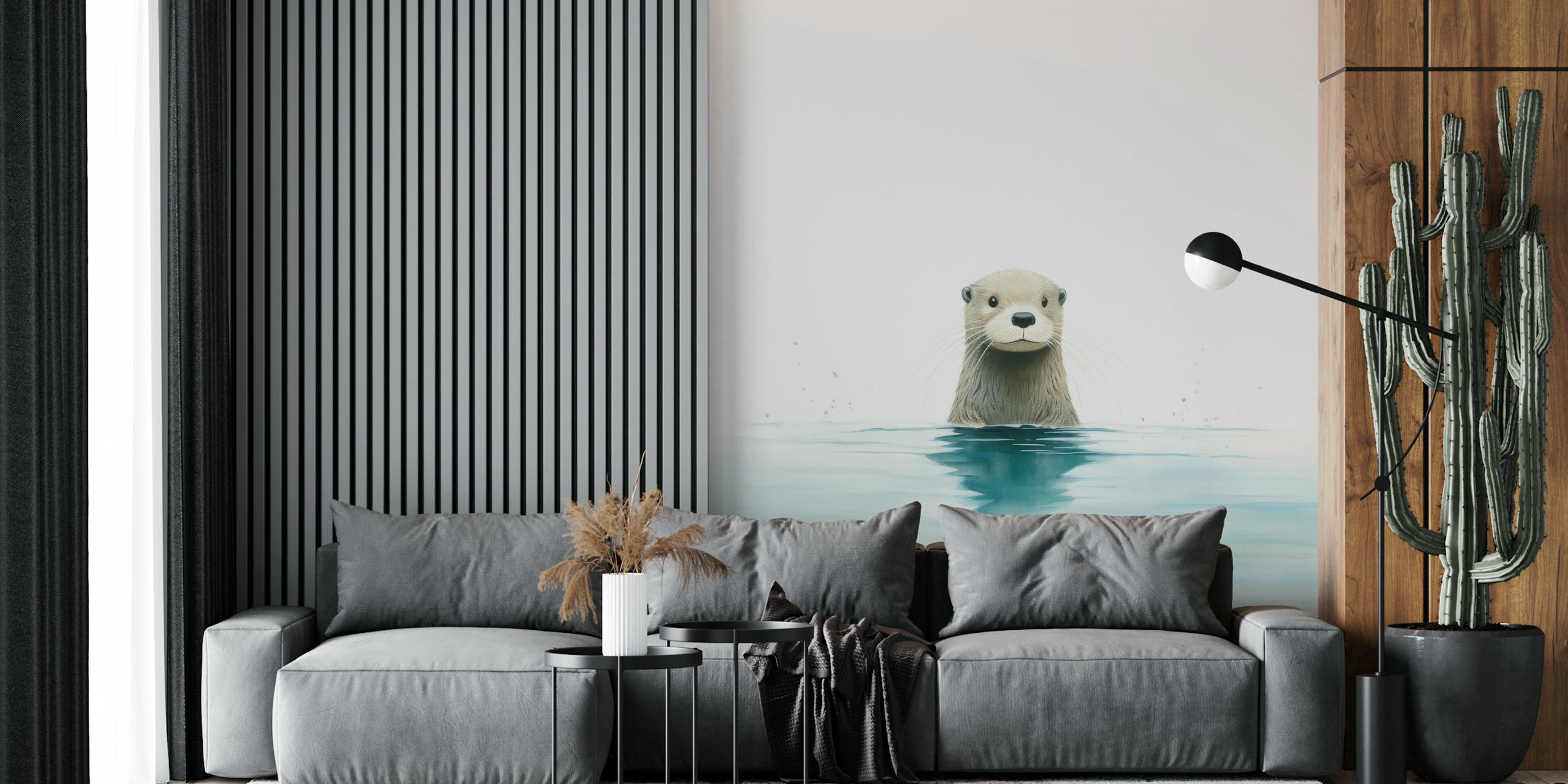 Minimal Otter Dream wallpaper in a room
