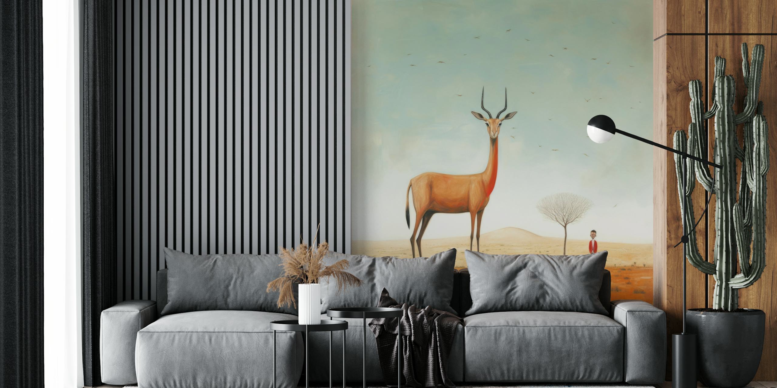 Minimal Gazelle Horizon wallpaper in a room