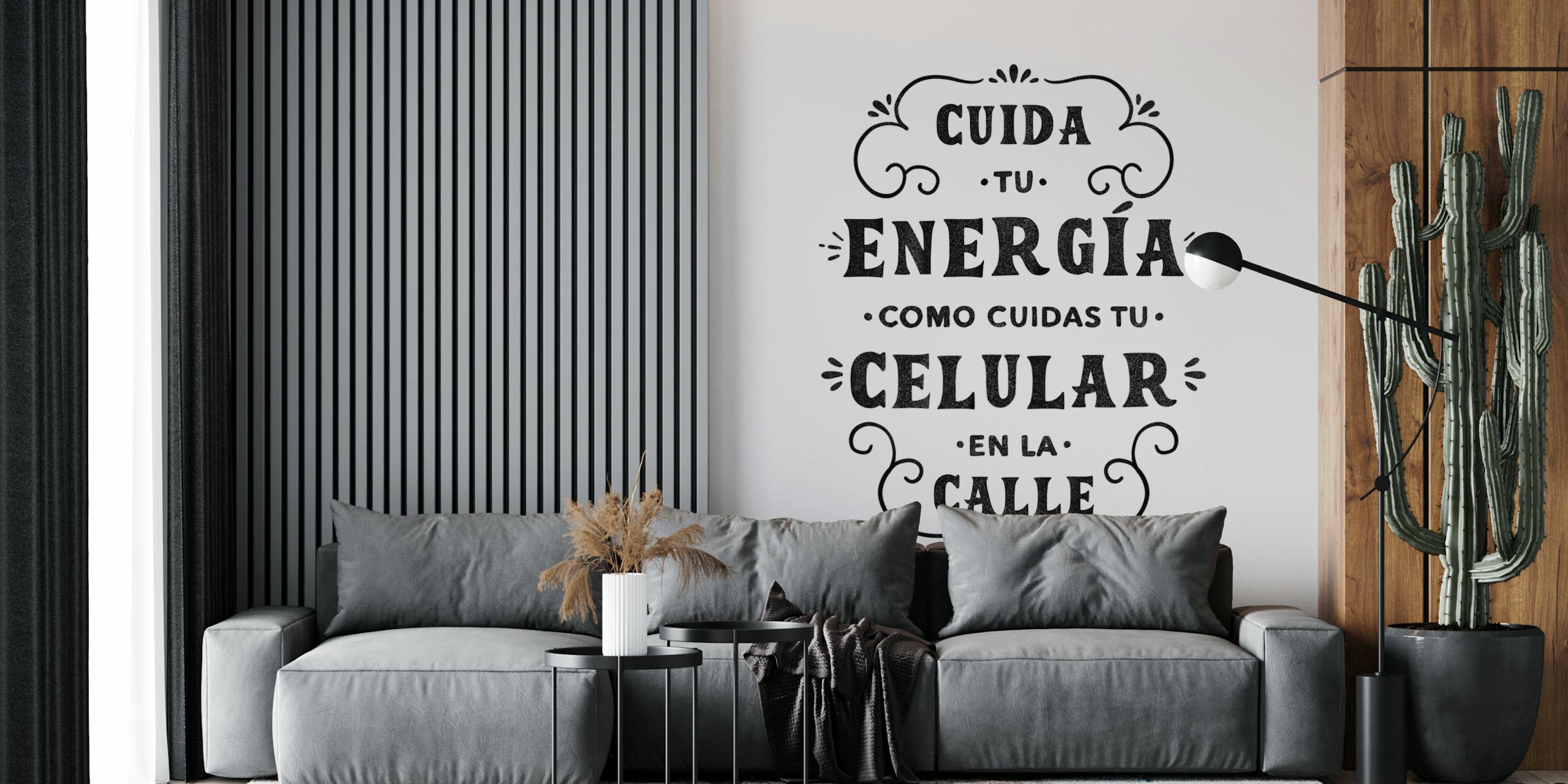 Motivational black text wallpaper with decorative elements