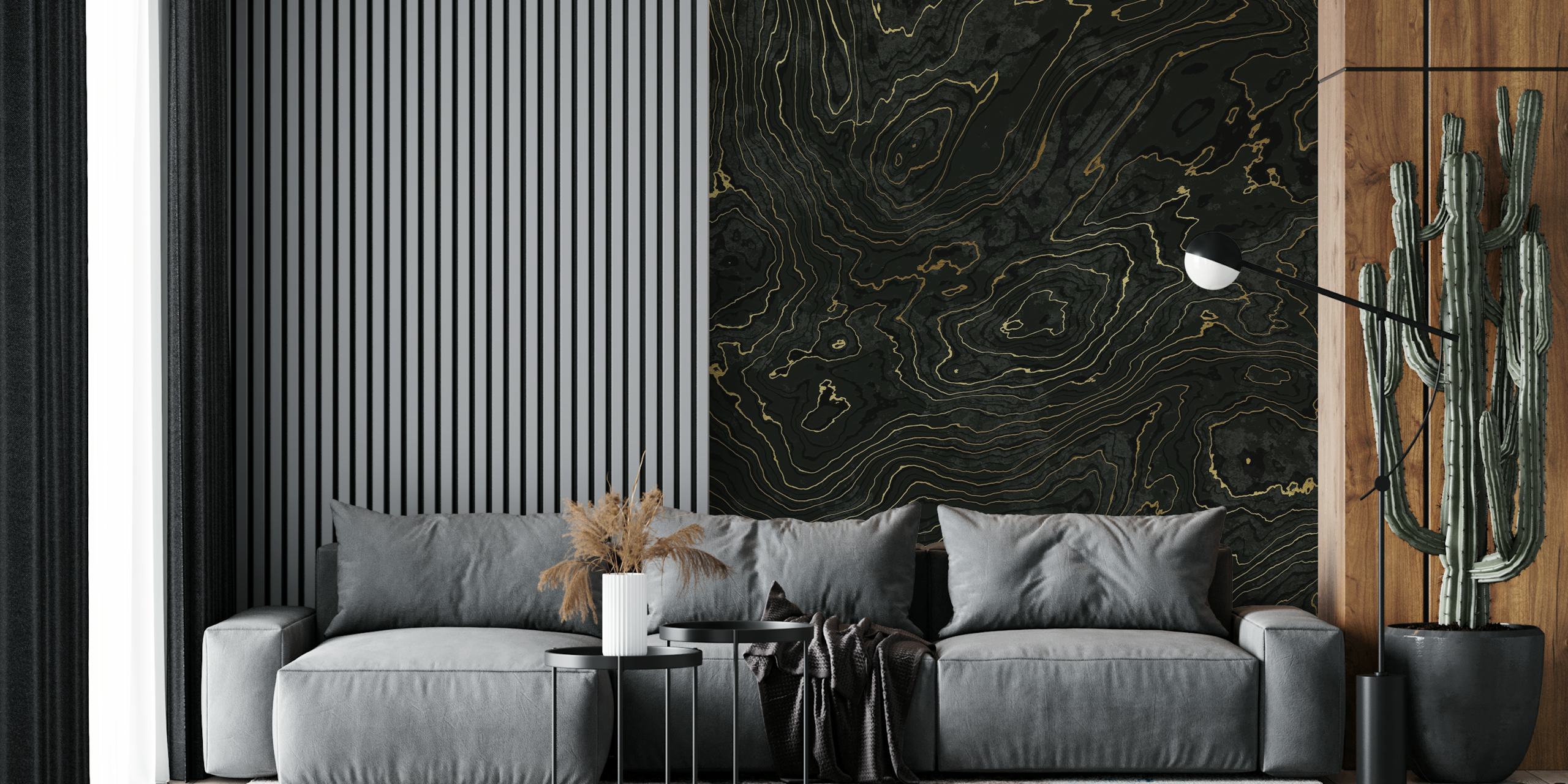 Portoro Black and Gold Marble Texture tapeta u sobi