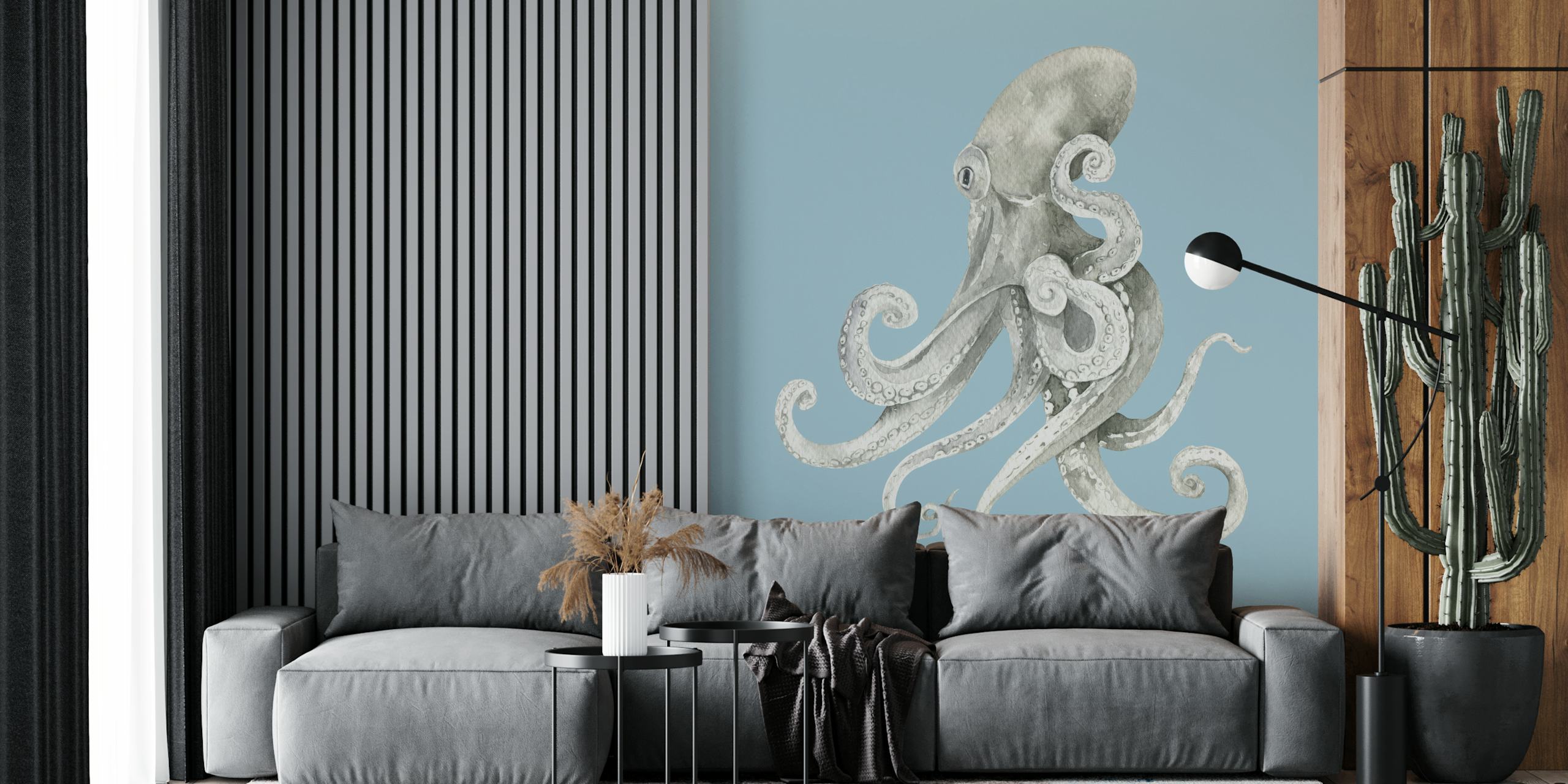 Common Octopus wallpaper in a modern room